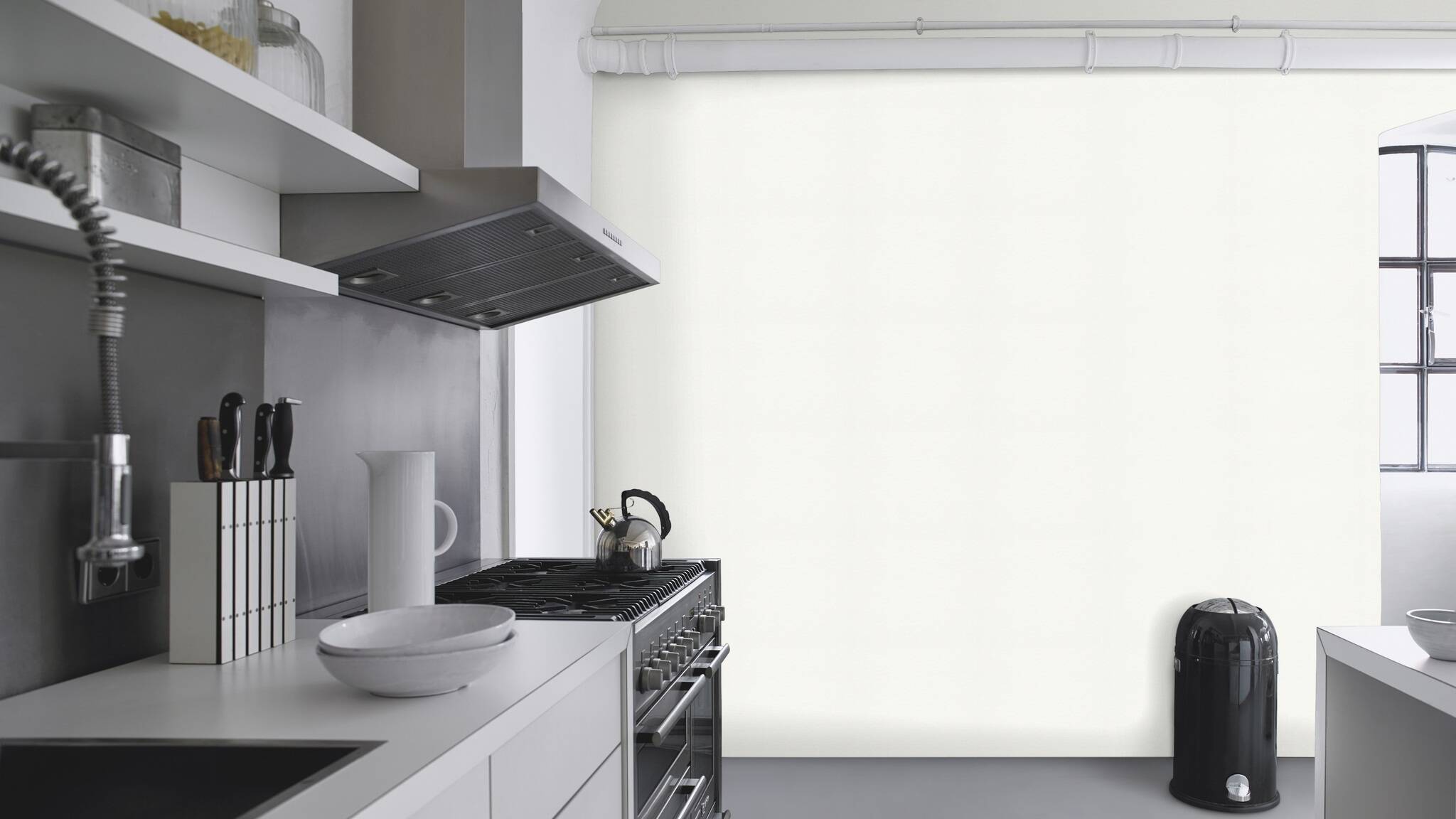 10-140217 Raumsituationen 4 Room with White, paintable waste paper non-woven