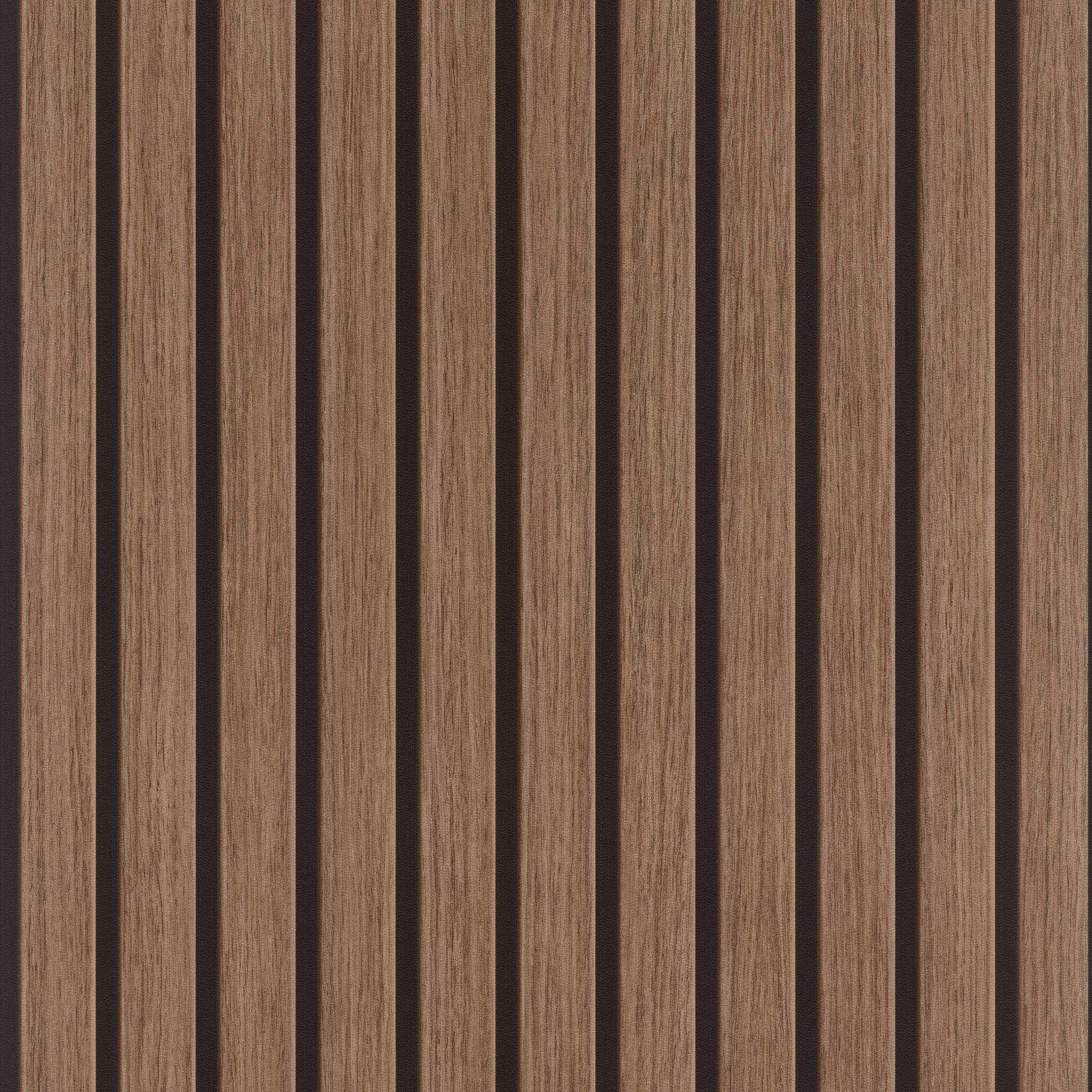 Selbstklebende Tapete Echo 370119 - 3D Holzpaneele in Dunkelbraun