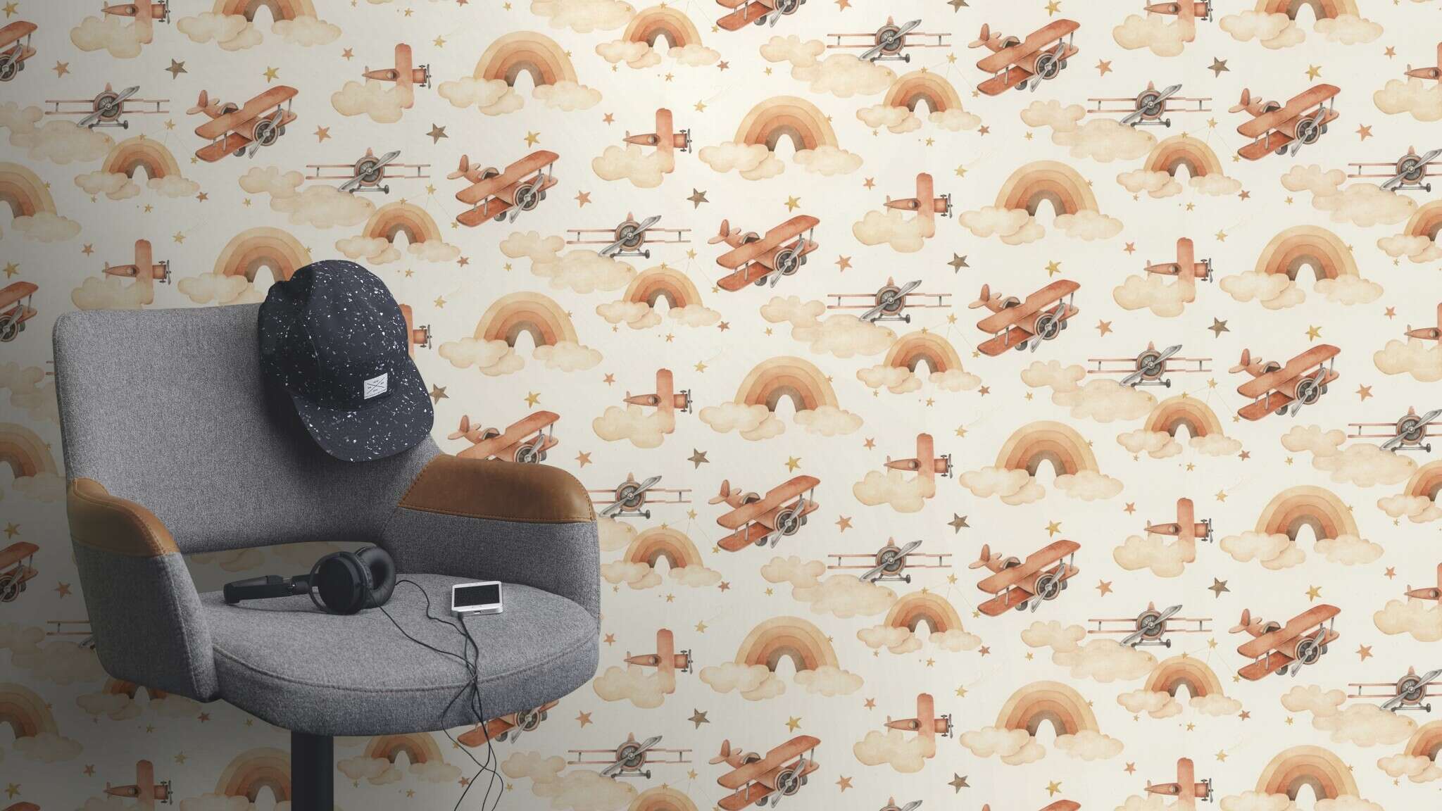 10-301557 Raumsituationen 2 Non-woven wallpaper in beige Kids World II 301557