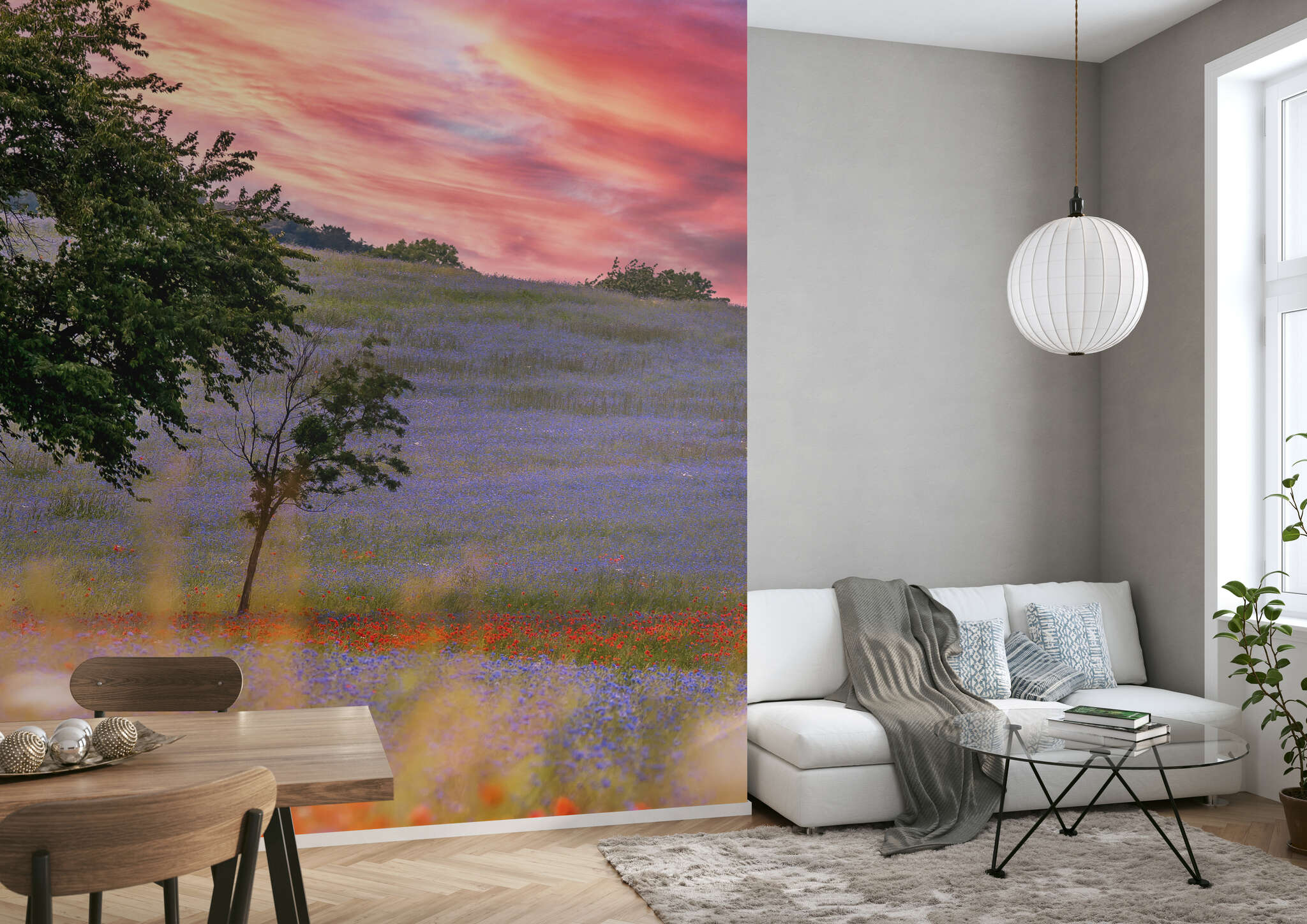 Wohnzimmer mit 363425 - Fototapete - Sanft geschwunges Kornfeld im Abendlicht magicwalls photo wallpaper 363425