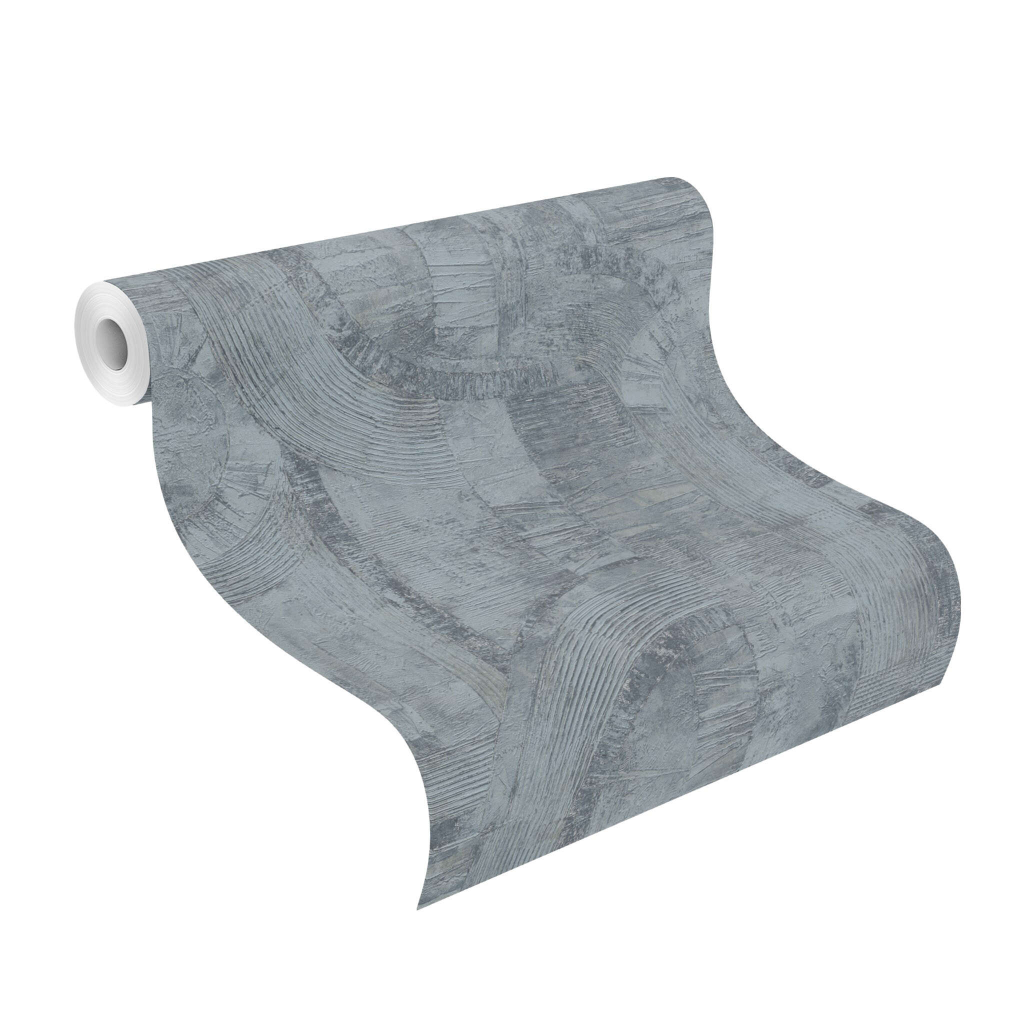 10-554786 Rolle abgerollt 1 Papier peint intissé bleu-pétrole Selection 554786