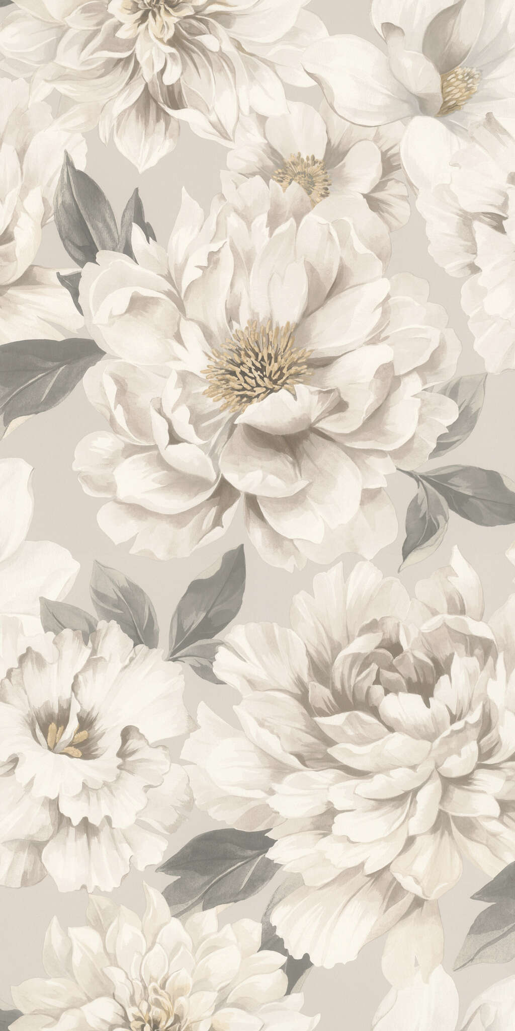 10-201352 Artikelscan 1 Elegant floral design with large peonies in neutral natural tones