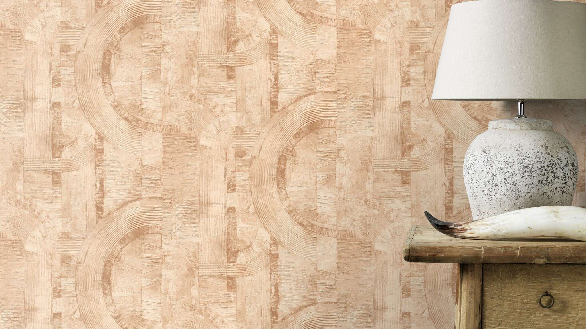 10-554762 Raumsituationen 2 Non-woven wallpaper in dark cream Selection 554762