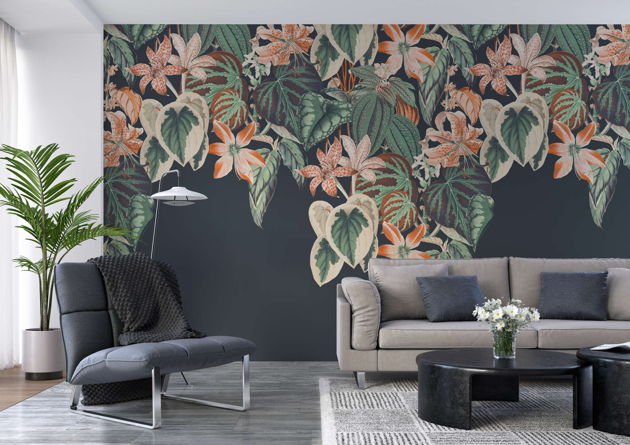 10-590043 Raumbilder 2 magicwalls Fototapete mit Blumenranken 590043