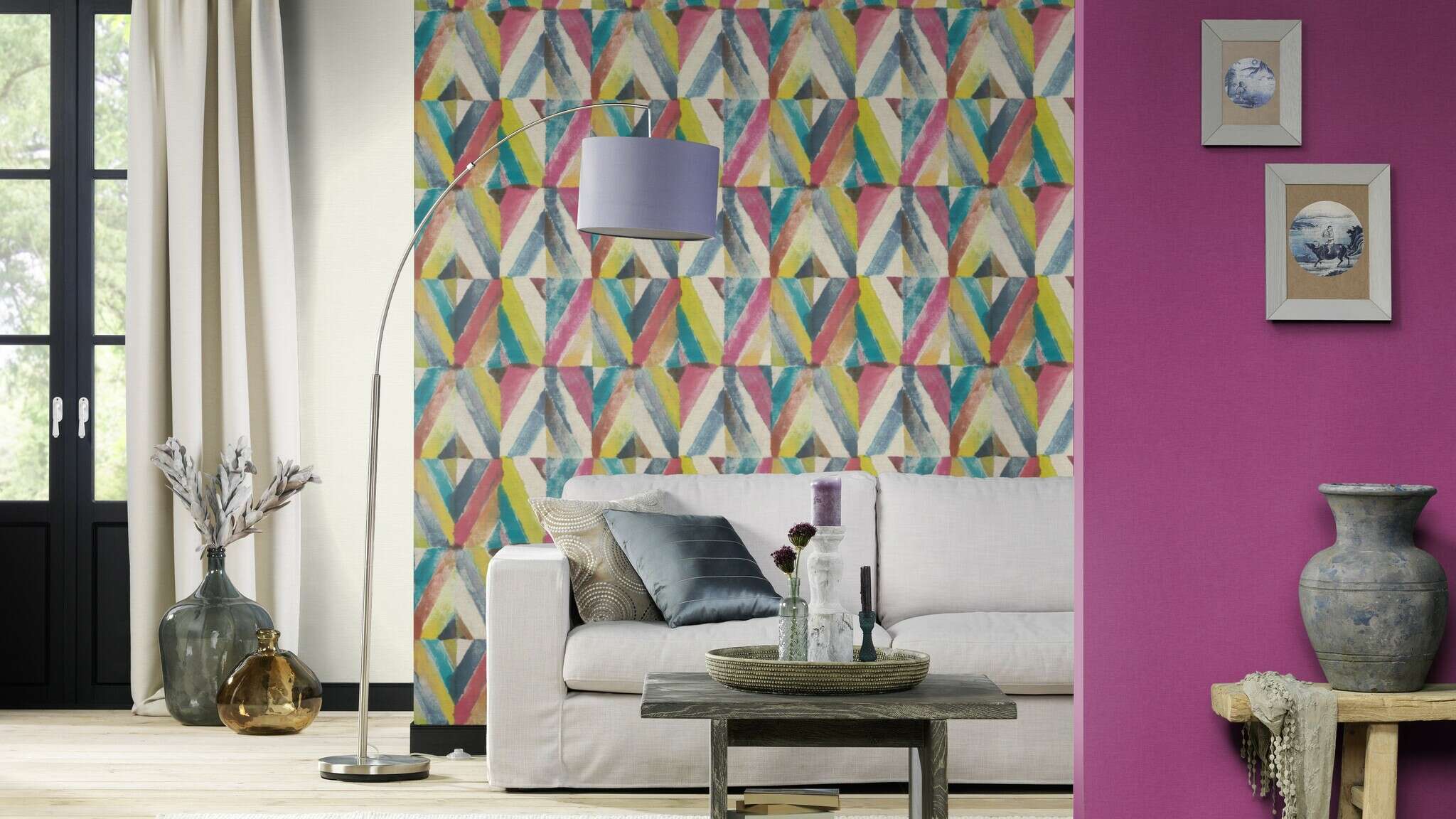10-704051 Raumsituationen 5 Non-woven wallpaper in blue-light blue Selection 704051