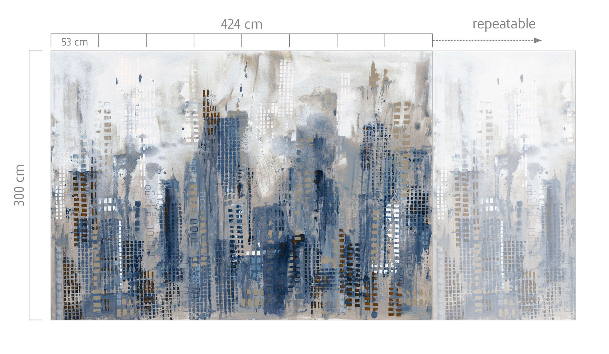 10-360844 Bildauschnitt 1 magicwalls Fototapete Skyline in Blau - 360844