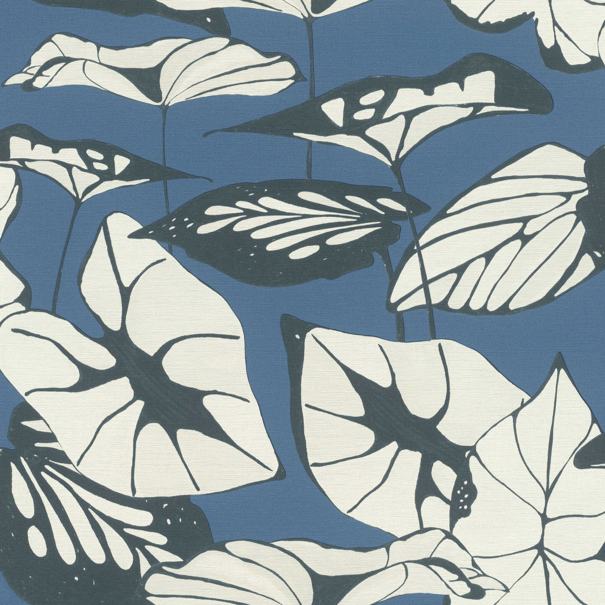 10-539653 Artikelscan 1 Lotusblätter Vliestapete in Blau-Dunkelblau Selection 539653