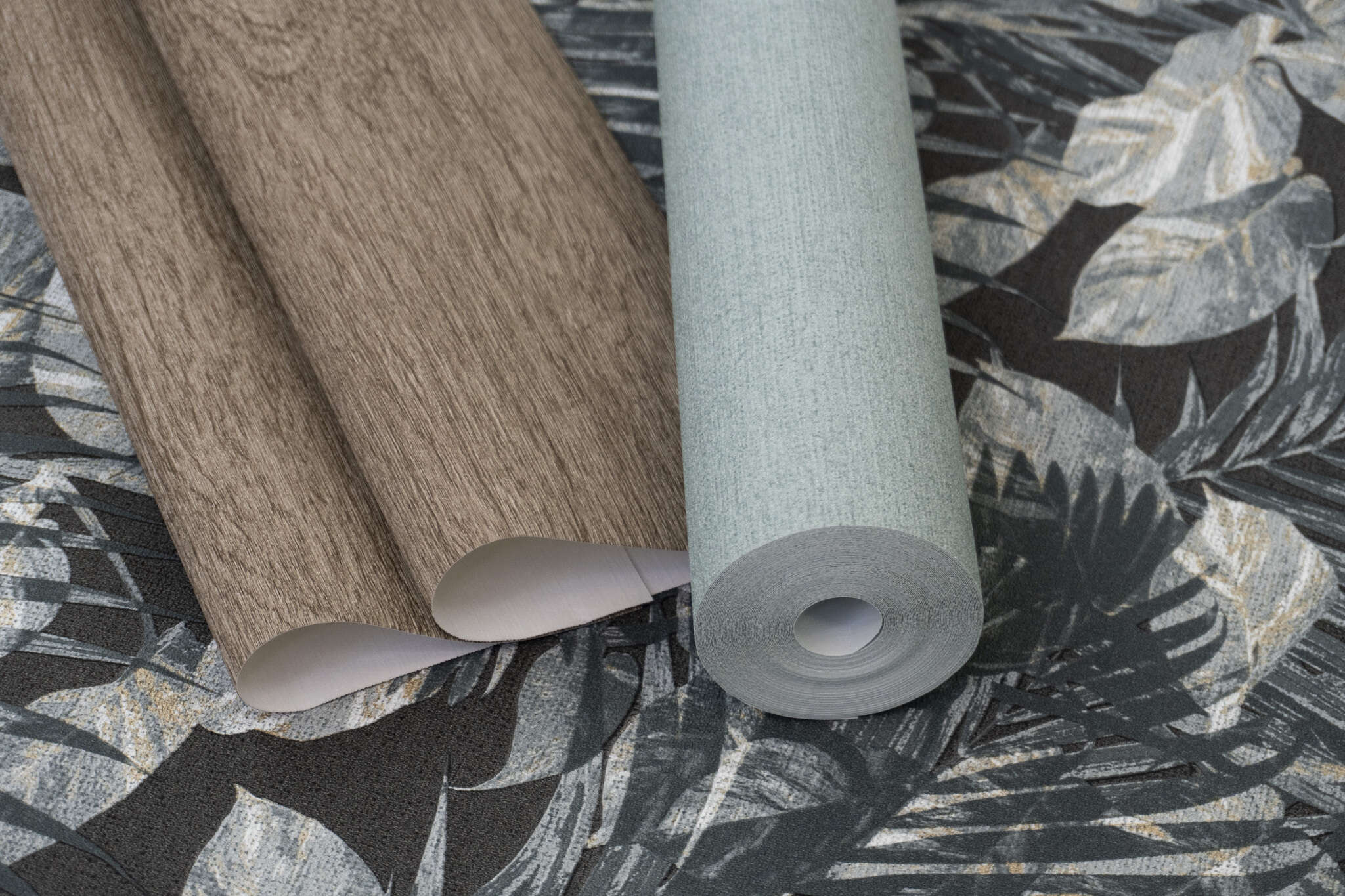 10-600308 Detailaufnahmen 4 Detailed image of Single-colour wallpaper with a woven look