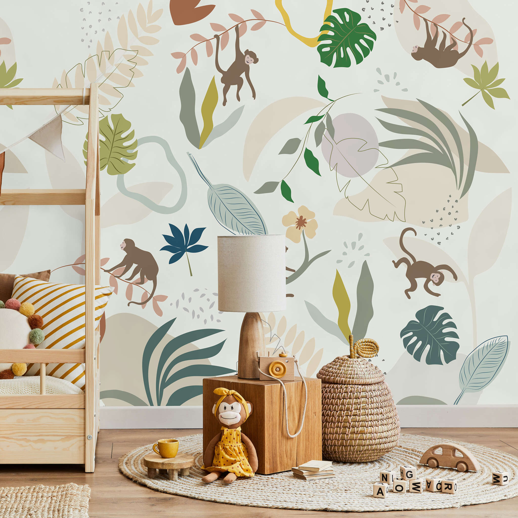 10-300037 Raumsituationen 1 Wall mural Monkey in Brown | Roomblush - RB404