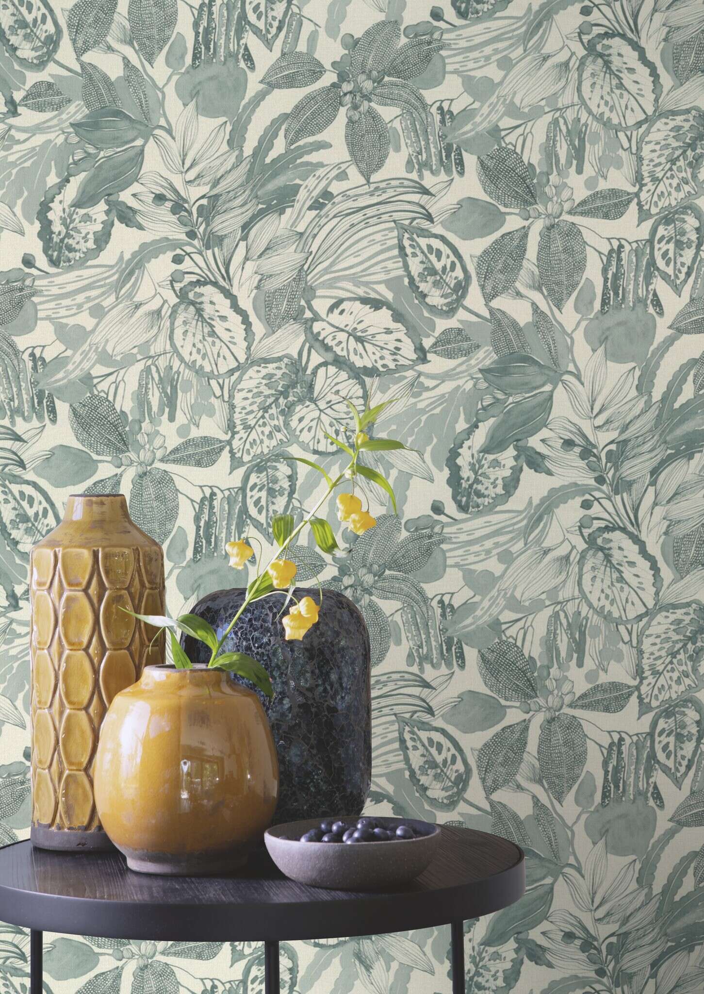 10-983005 Raumsituationen 4 Non-woven wallpaper in blue-petrol Novella XL 983005