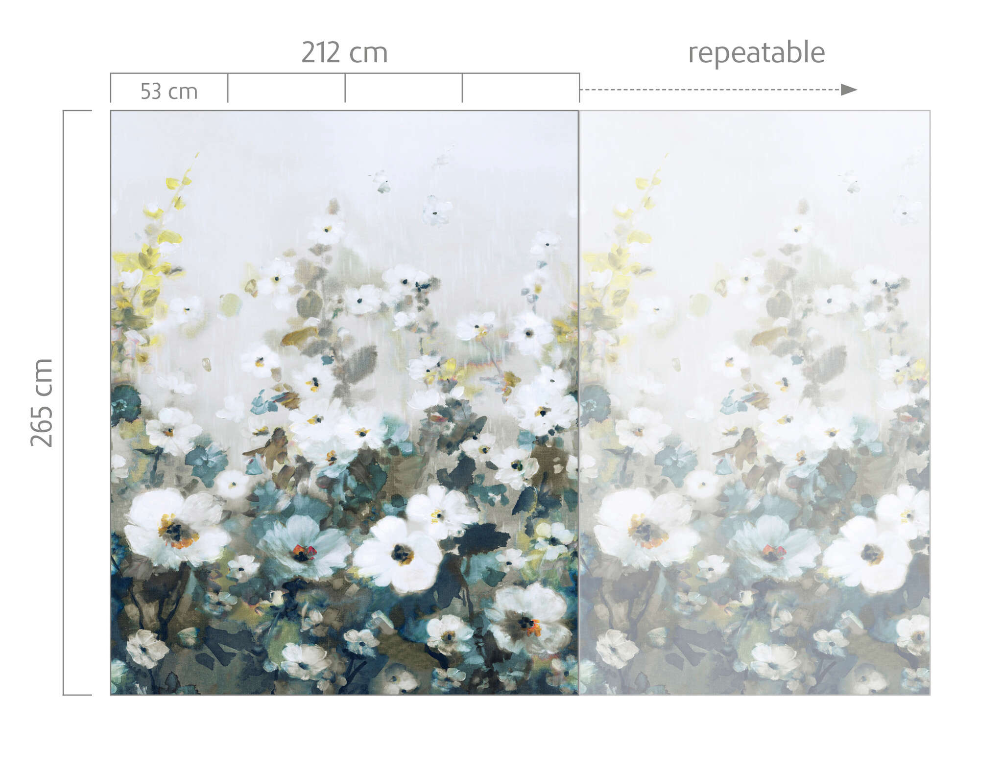 10-360899 Bildauschnitt 1 magicwalls Papier peint Fleurs Turquoise 360899