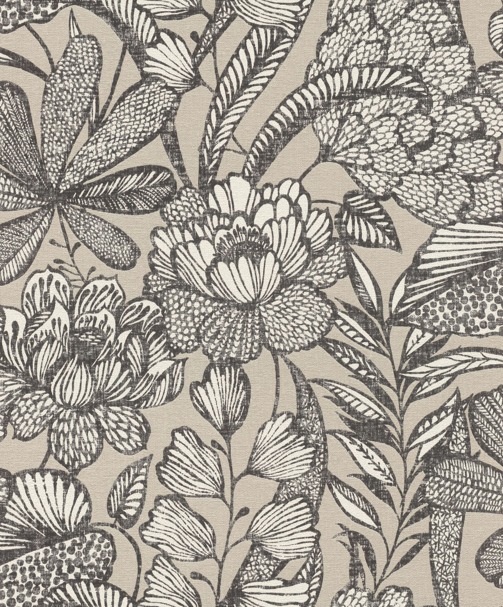 10-555332 Artikelscan 1 Papier peint botanique avec de grandes plantes et des feuilles
