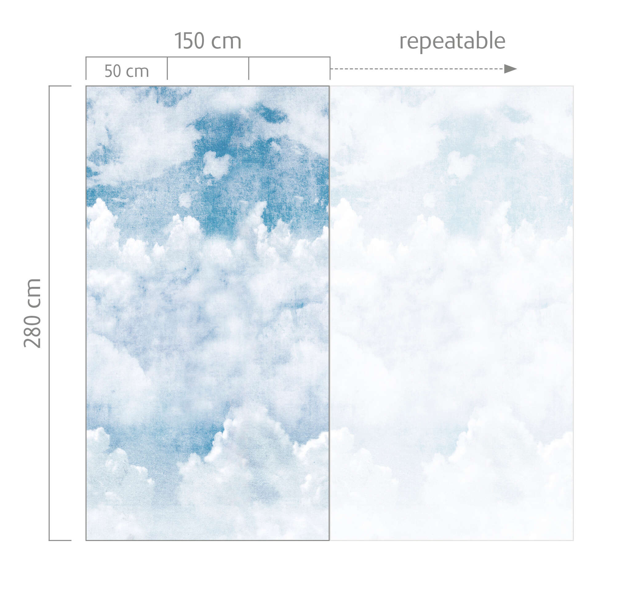 10-300349 Bildauschnitt 1 Wall mural Cotton Cloud in Blue | Roomblush - RB468