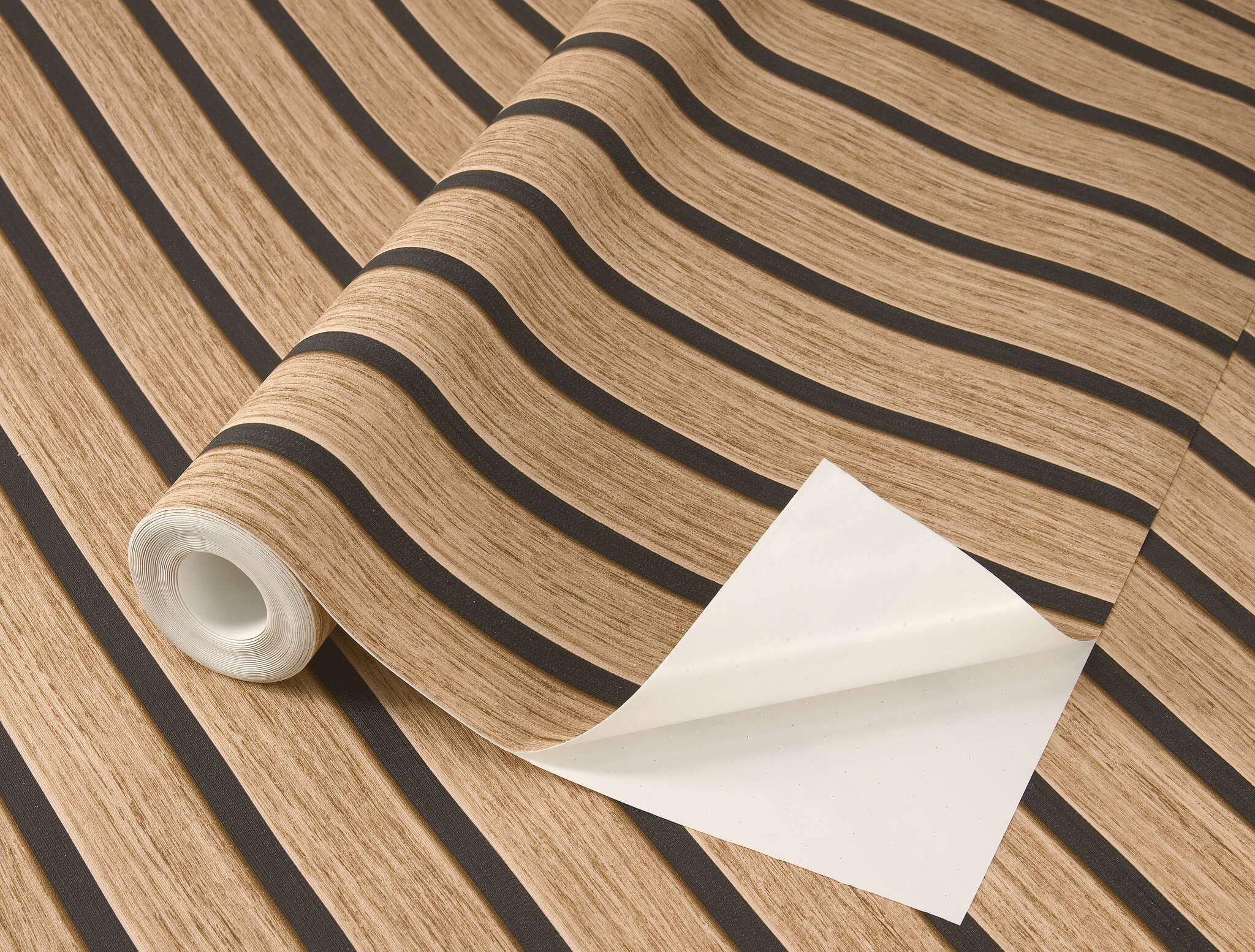 10-370102 Detailaufnahmen 3 Echo 370102 self-adhesive wallpaper - 3D wooden panels in brown