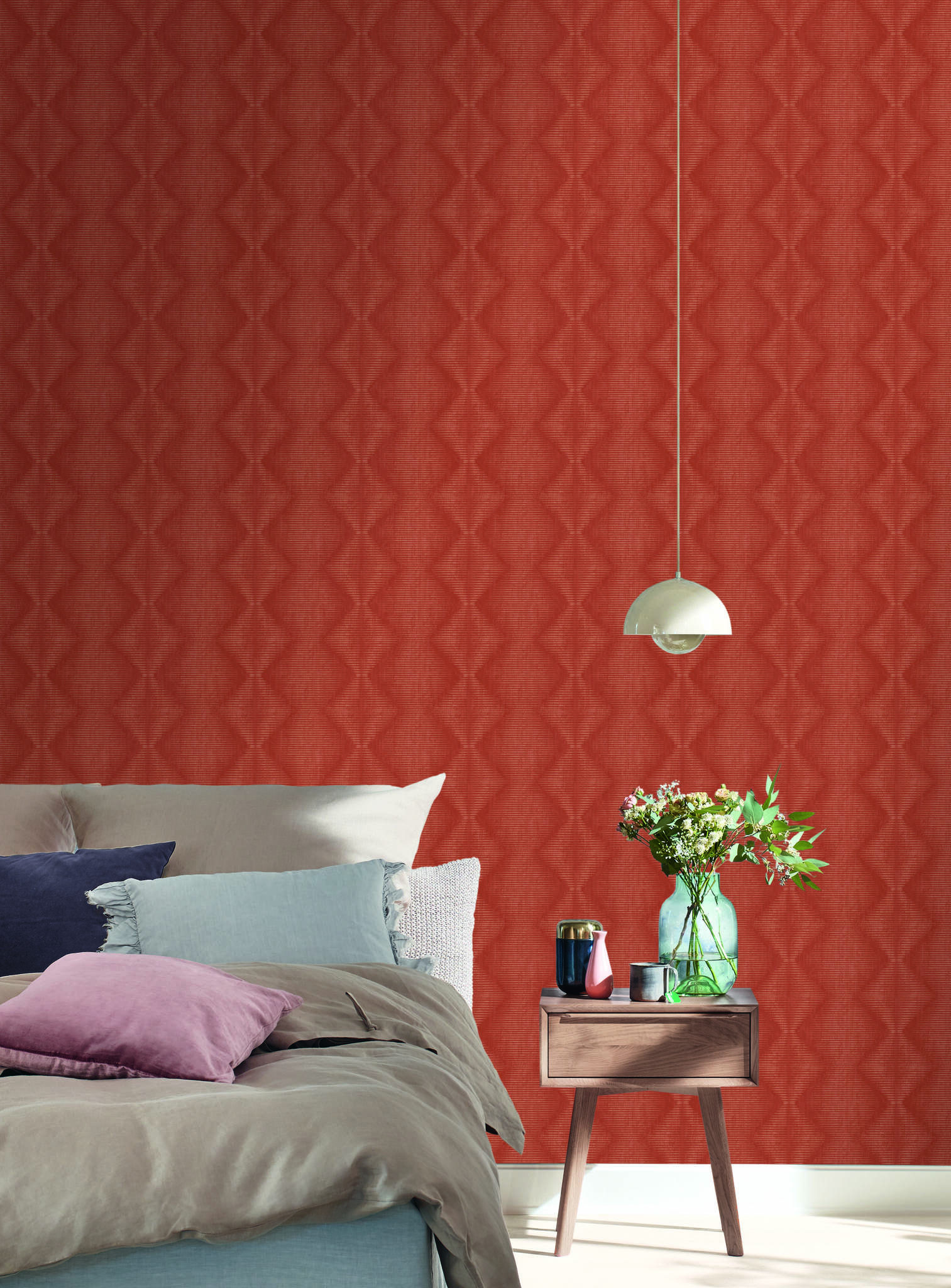 10-406474 Raumsituationen 2 Non-woven wallpaper in orange rust Selection vinyl/non-woven 406474
