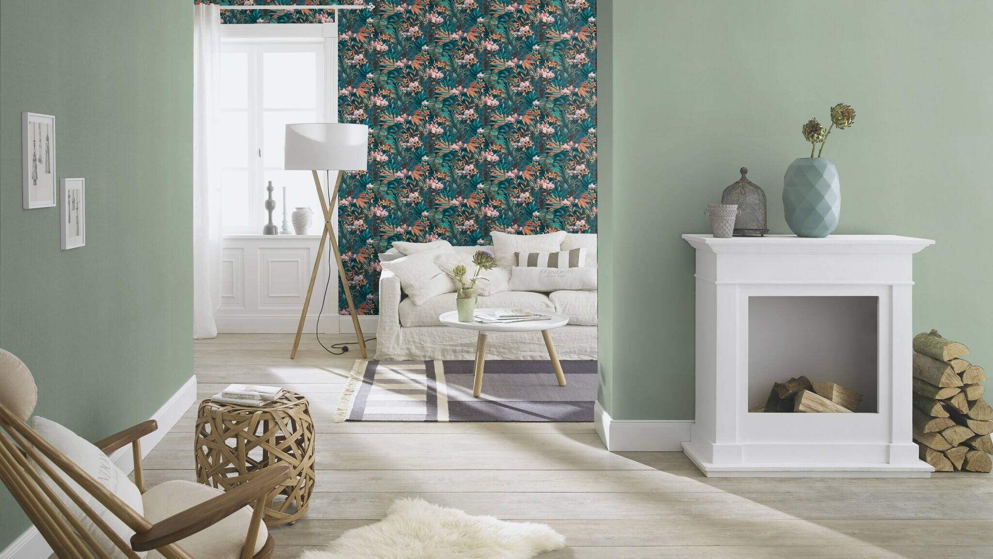 10-833133 Raumsituationen 3 Non-woven wallpaper in blue-night blue Selection vinyl/non-woven 833133