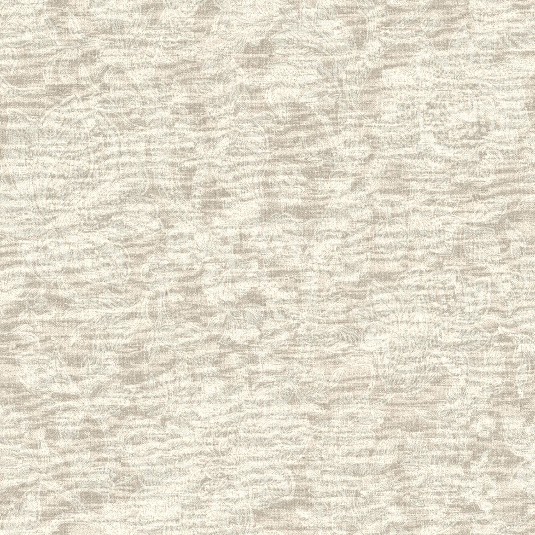 10-791525 Artikelscan 1 Florale Tapete mit Blüten und Pflanzen und textiler Struktur