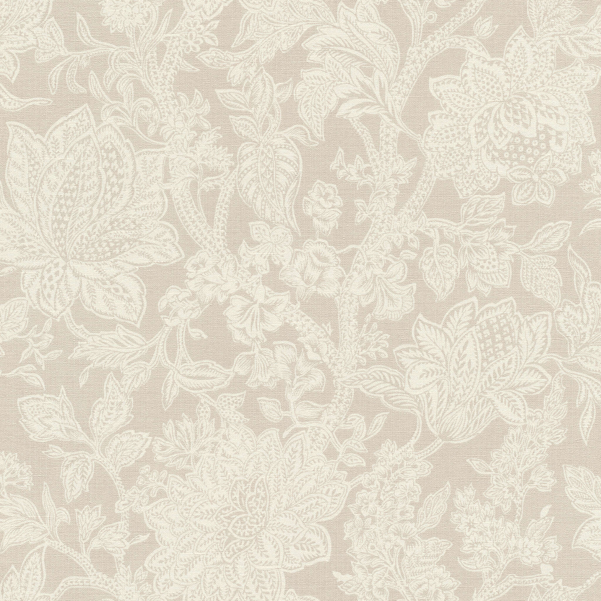 10-791525 Artikelscan 1 Floral wallpaper with flowers and plants and a textile texture