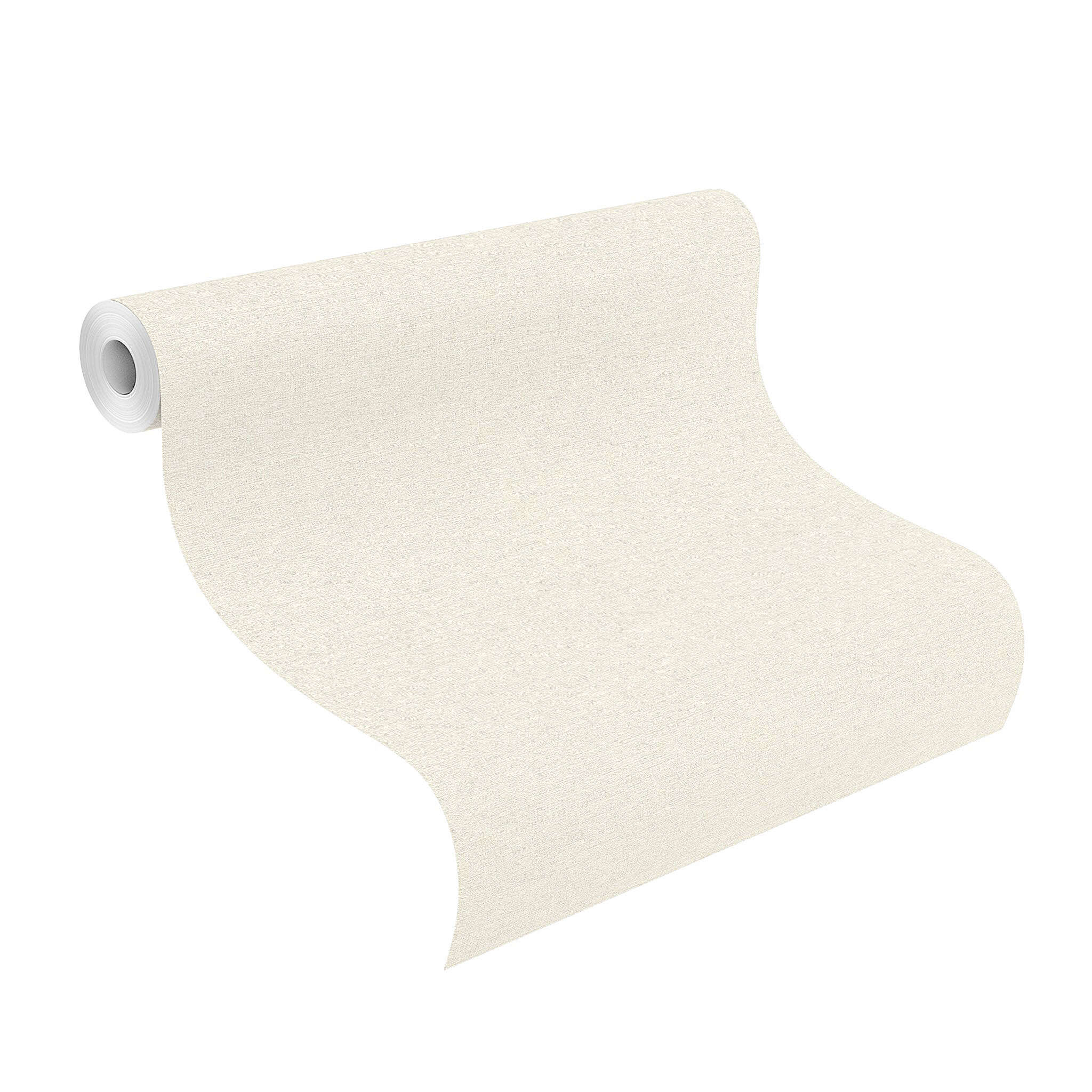 10-600346 Rolle abgerollt 1 Unrolled wallpaper roll with Single-colour wallpaper with a woven look