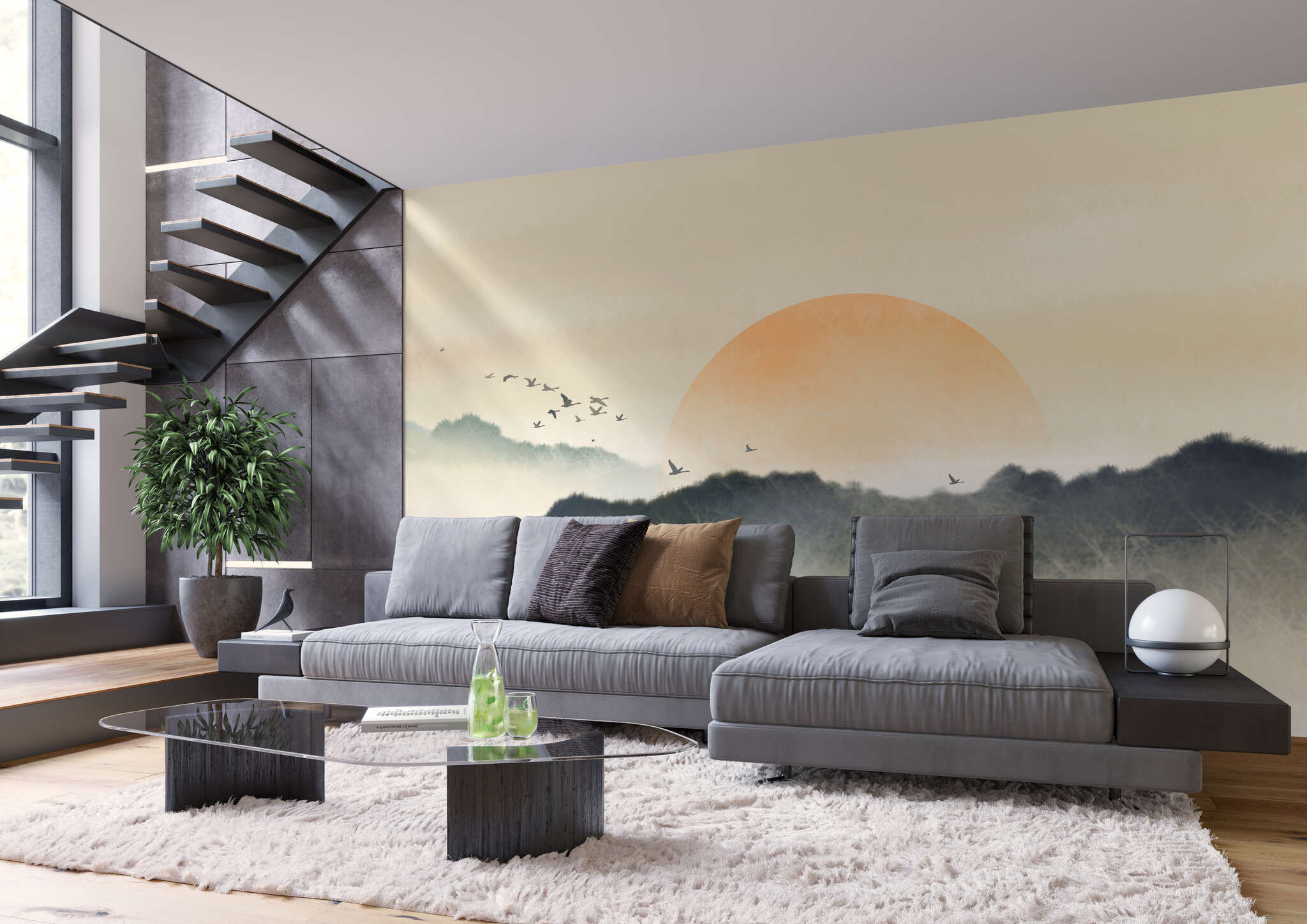 Fototapete Wohnzimmer Sonnenuntergang 360073 Wall mural with sunset 360073