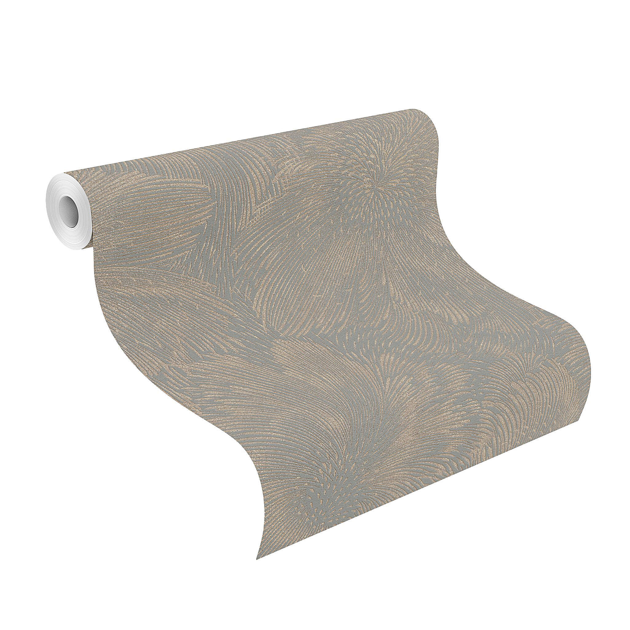 10-509267 Rolle abgerollt 1 Unrolled wallpaper roll with Graphic wallpaper with abstract flowers