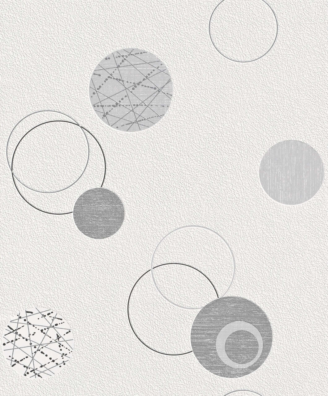 10-475906 Artikelscan 1 Motif graphique à pois gris, anthracite et argent sur fond blanc