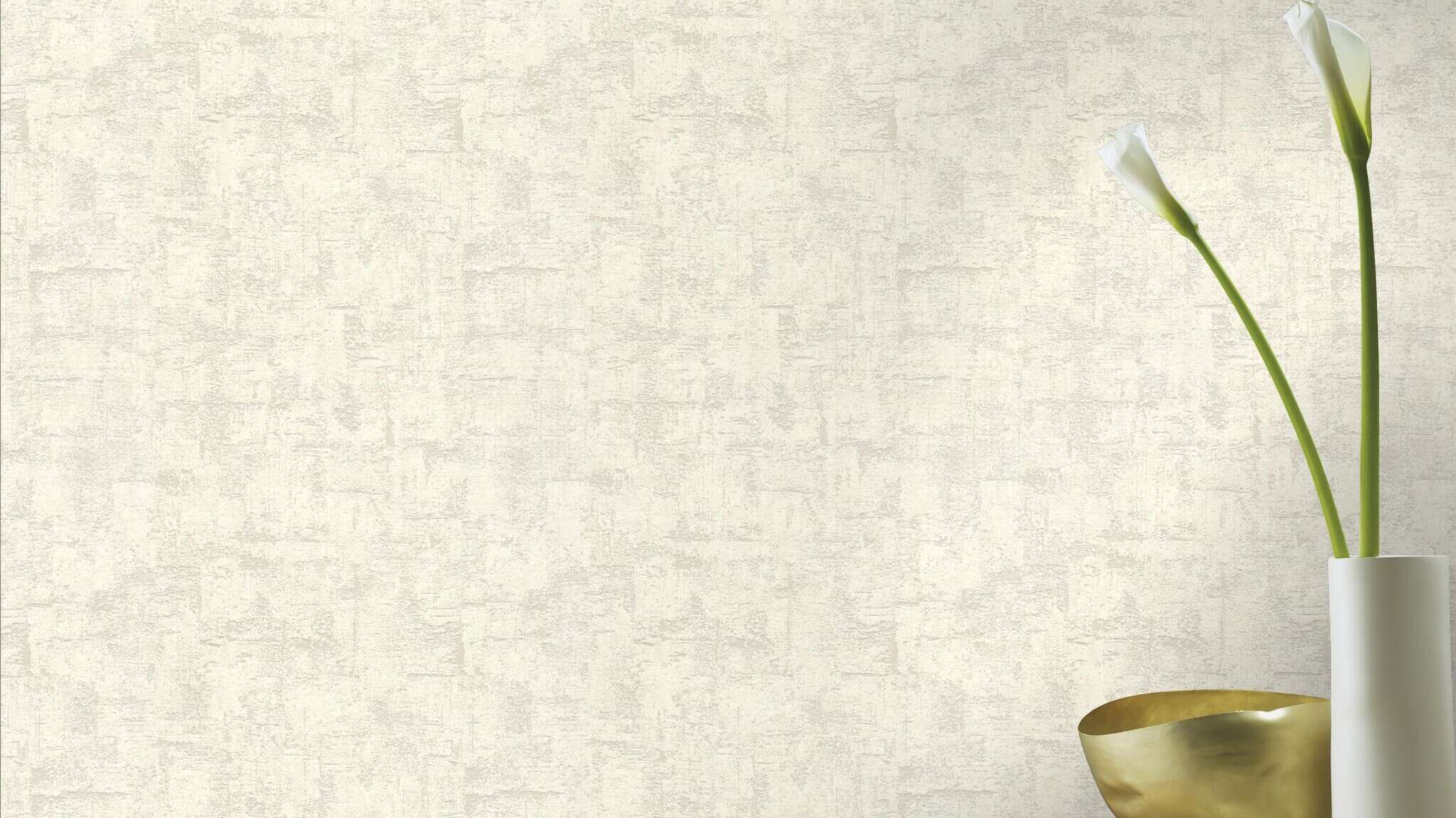 10-648980 Raumsituationen 3 Room with Single-colour wallpaper with plaster texture