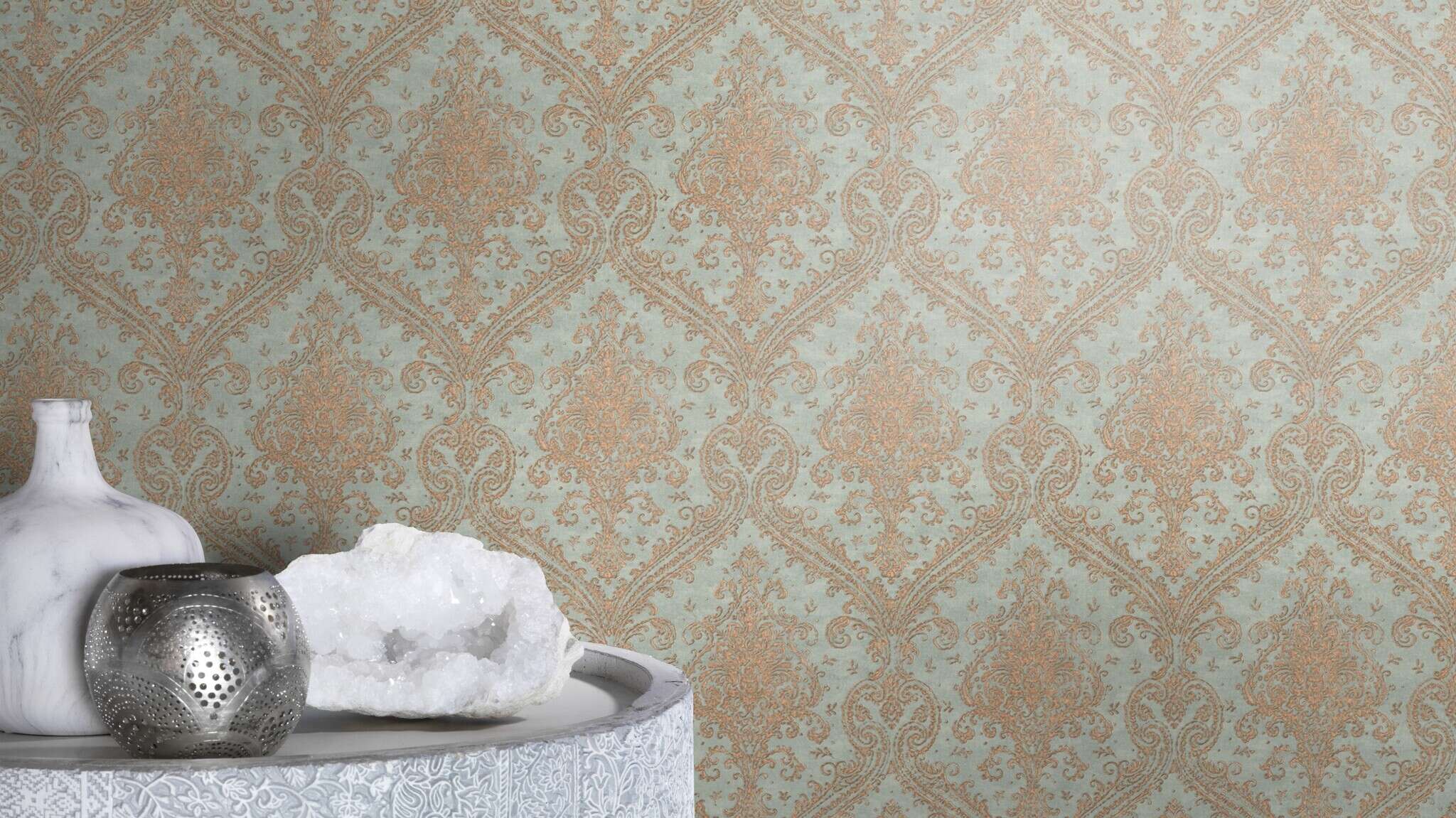 10-420531 Raumsituationen 2 Non-woven wallpaper in blue-pigeon blue Selection 420531