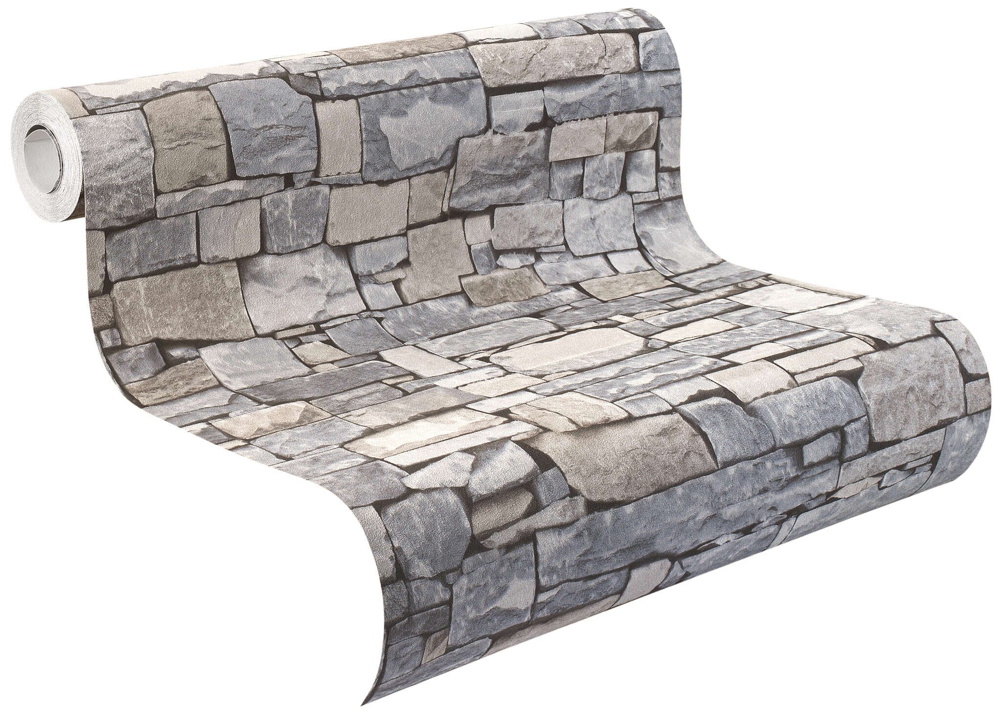 10-859102 Rolle abgerollt 1 Non-woven wallpaper in gray Selection vinyl/non-woven 859102