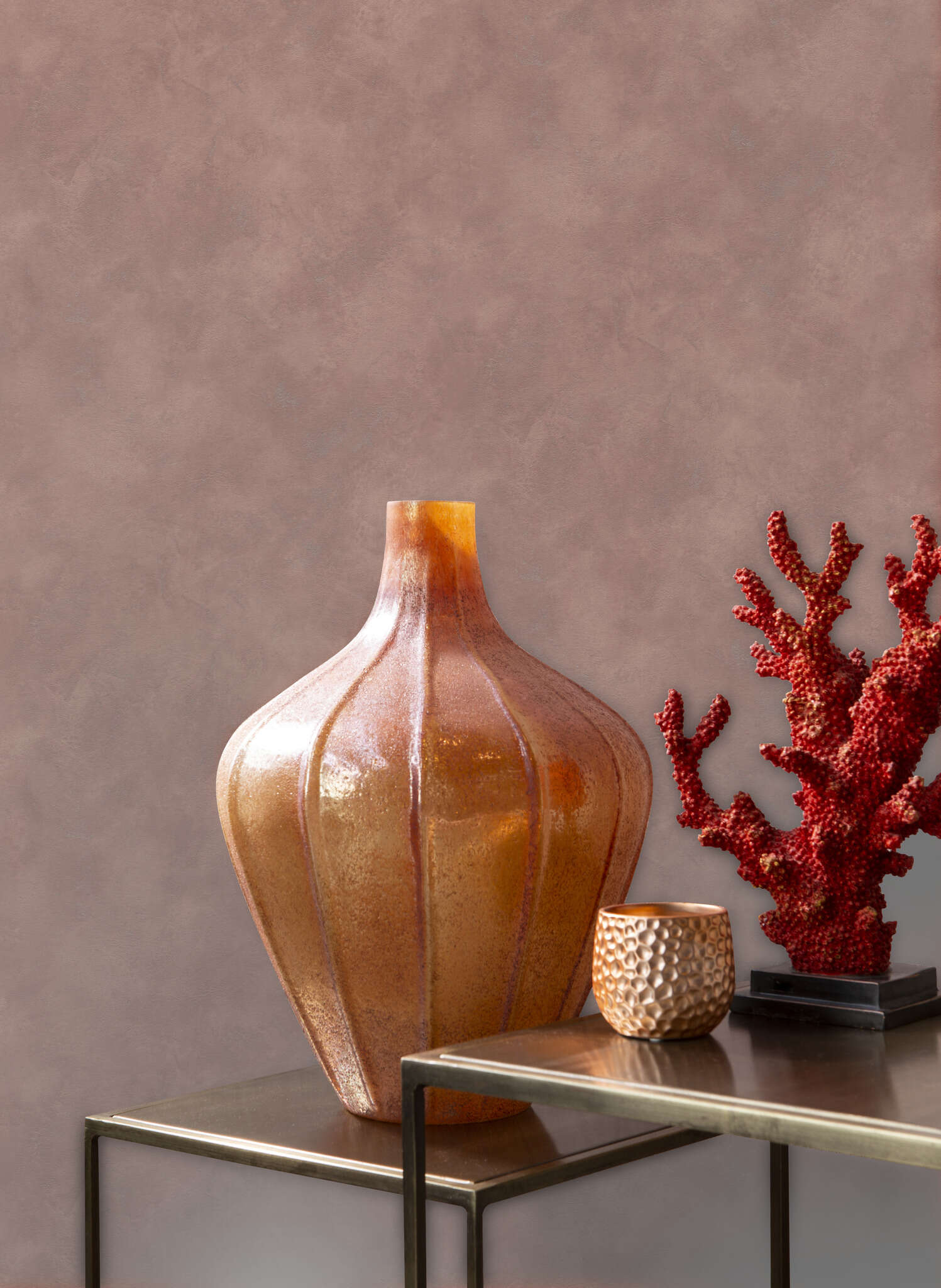 10-417050 Raumsituationen 4 Non-woven wallpaper in brown-terra Selection 417050