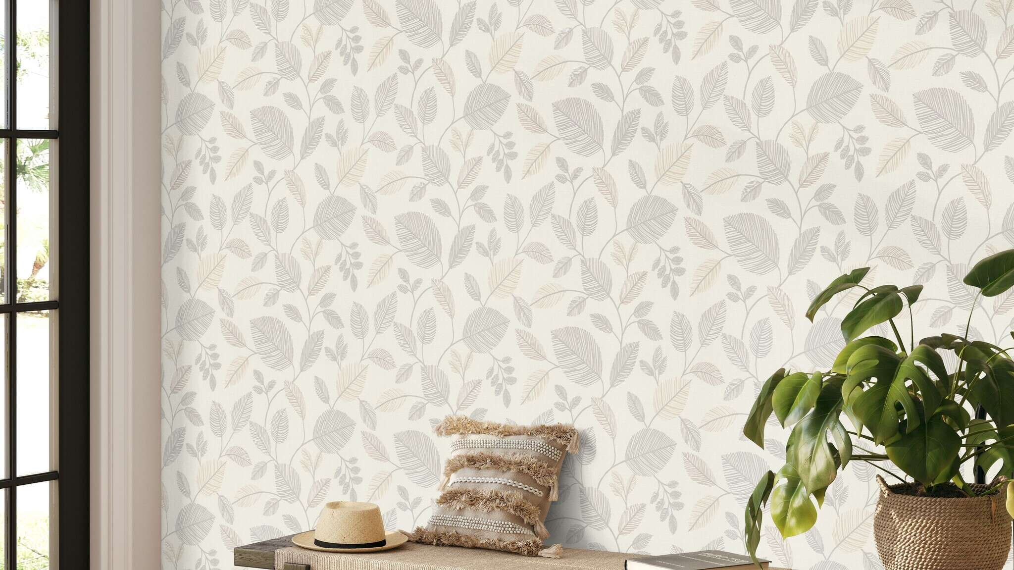 10-582741 Raumsituationen 3 Papier peint intissé gris-taupe Selection Relief/Voile 582741