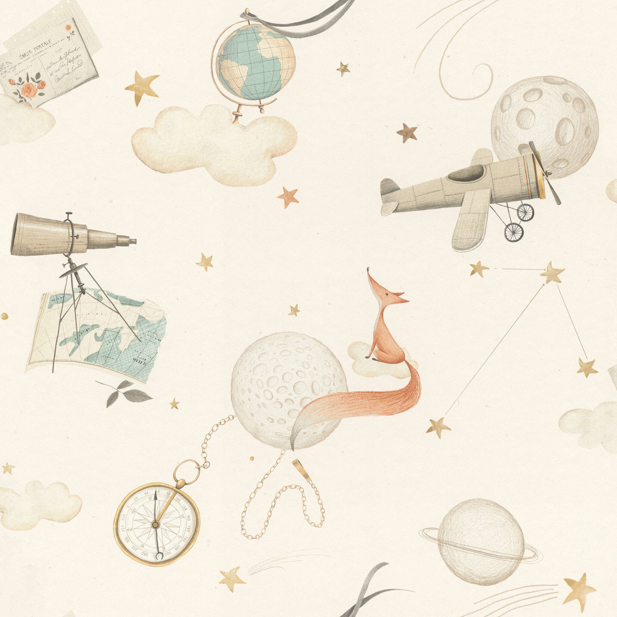 10-302219 Artikelscan 1 Non-woven wallpaper in beige Kids World II 302219