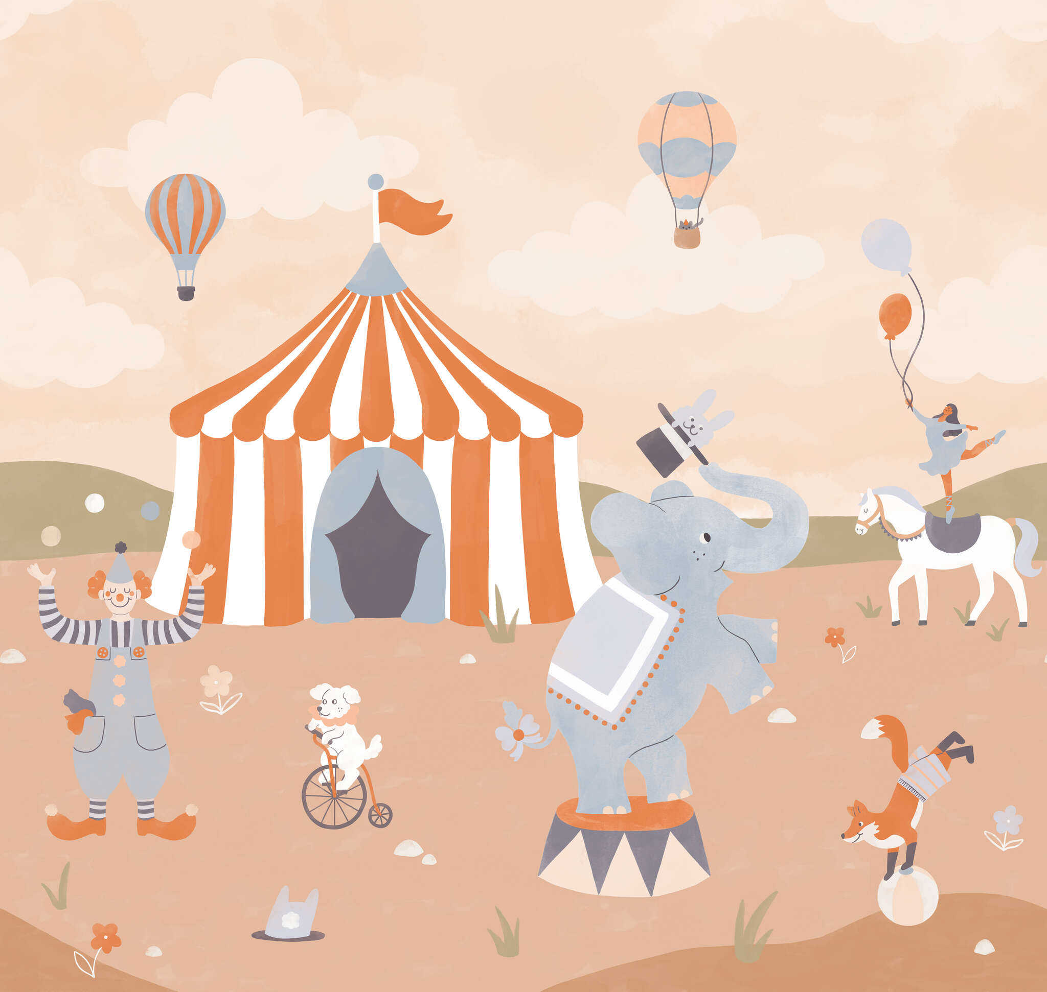 10-300379 Artikelscan 1 Wall mural mural Circus in Gray | Roomblush - RB443