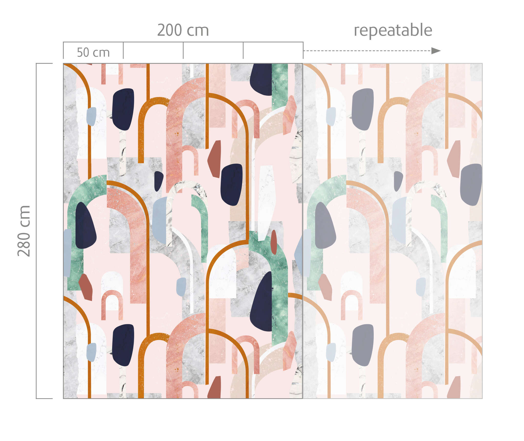 10-300170 Bildauschnitt 1 Wall mural Arc in Pink | Roomblush - RB473