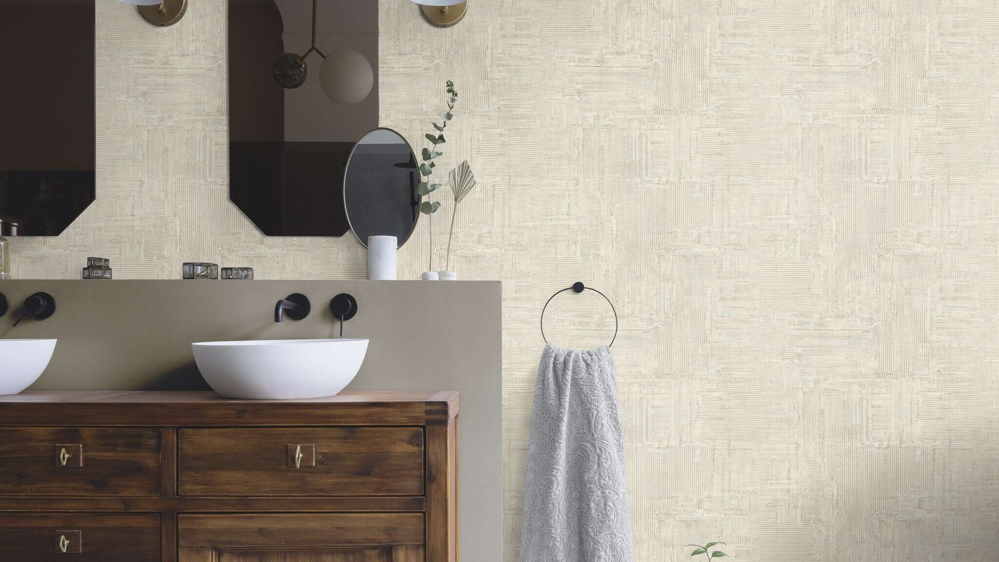 10-818444 Raumsituationen 5 Abstrakt Vliestapete in Beige #followusaround 818444