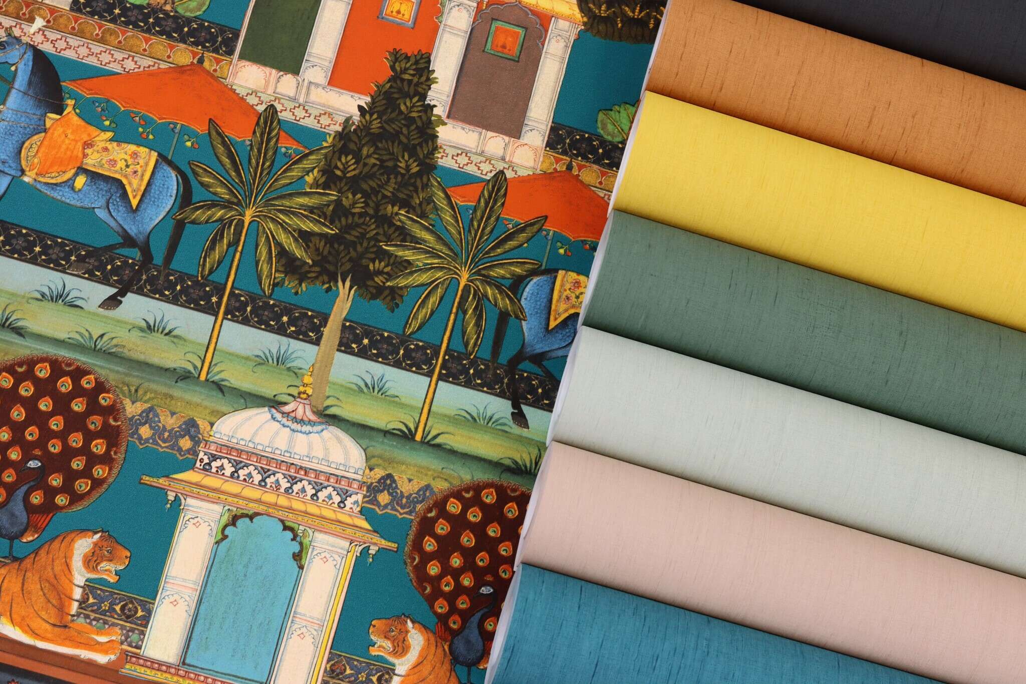 10-746143 Detailaufnahmen 5 Detailed image of Single-colour wallpaper with a textile texture