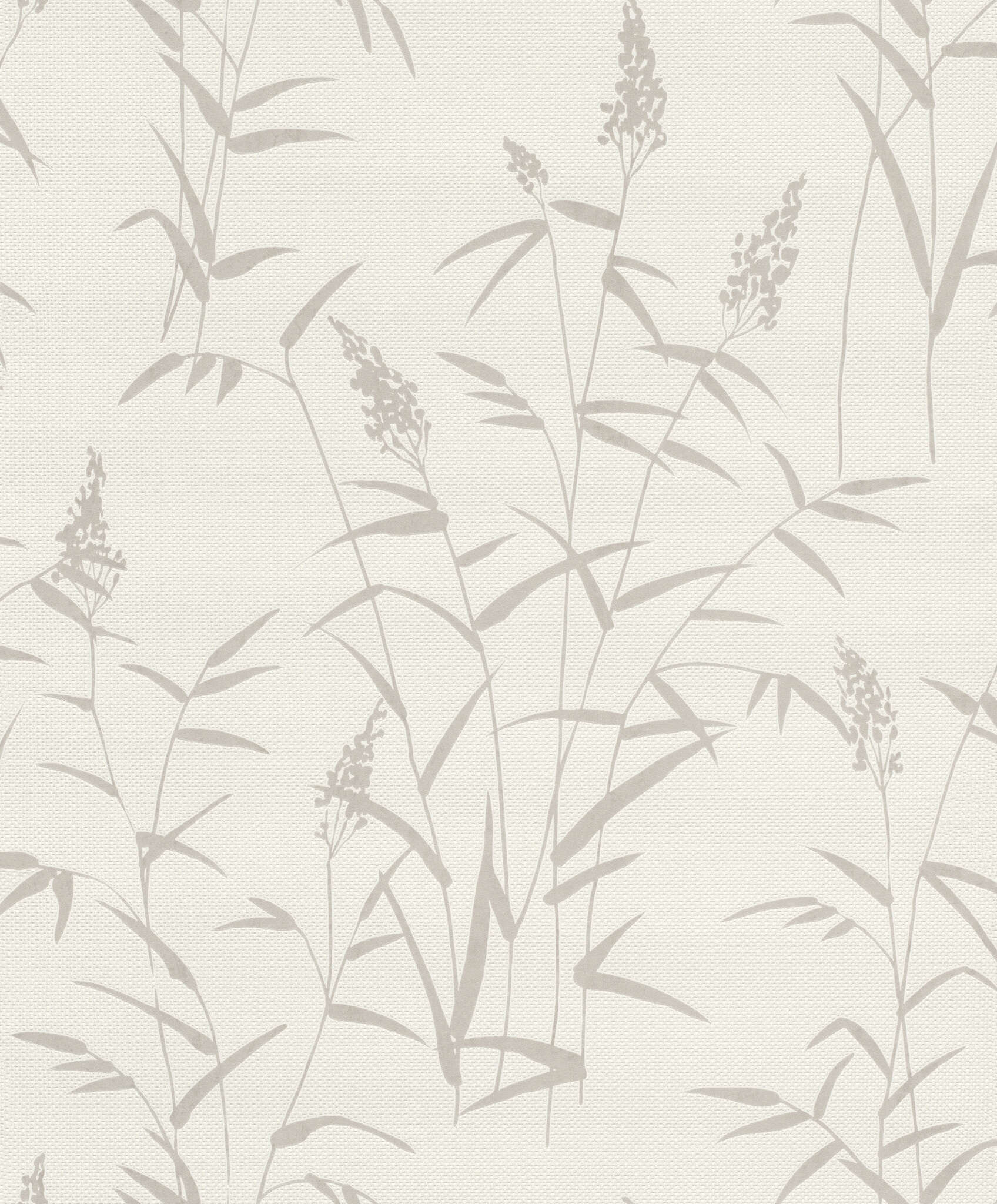 10-312904 Artikelscan 1 Cream-coloured non-woven wallpaper with delicate silhouettes of tall grasses in light taupe