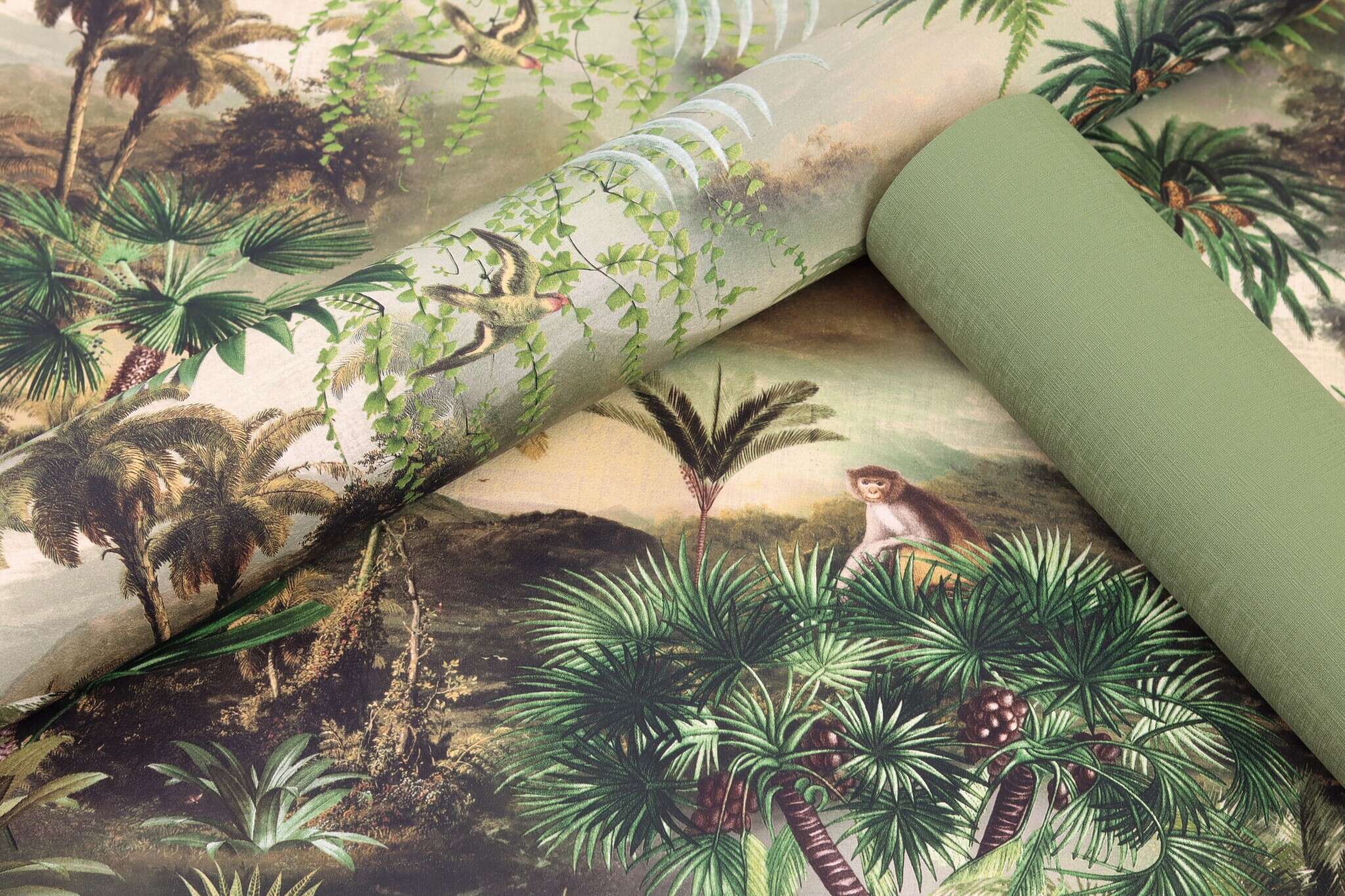 10-692600 Detailaufnahmen 6 Non-woven wallpaper jungle in green 692600