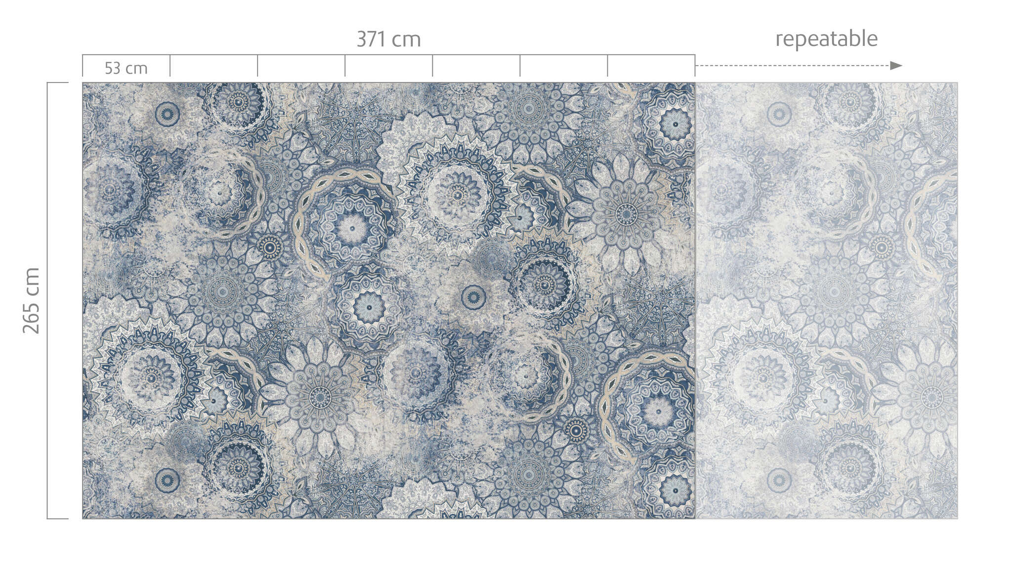 10-363029 Bildauschnitt 1 magicwalls Papier peint Mandala bleu 363029