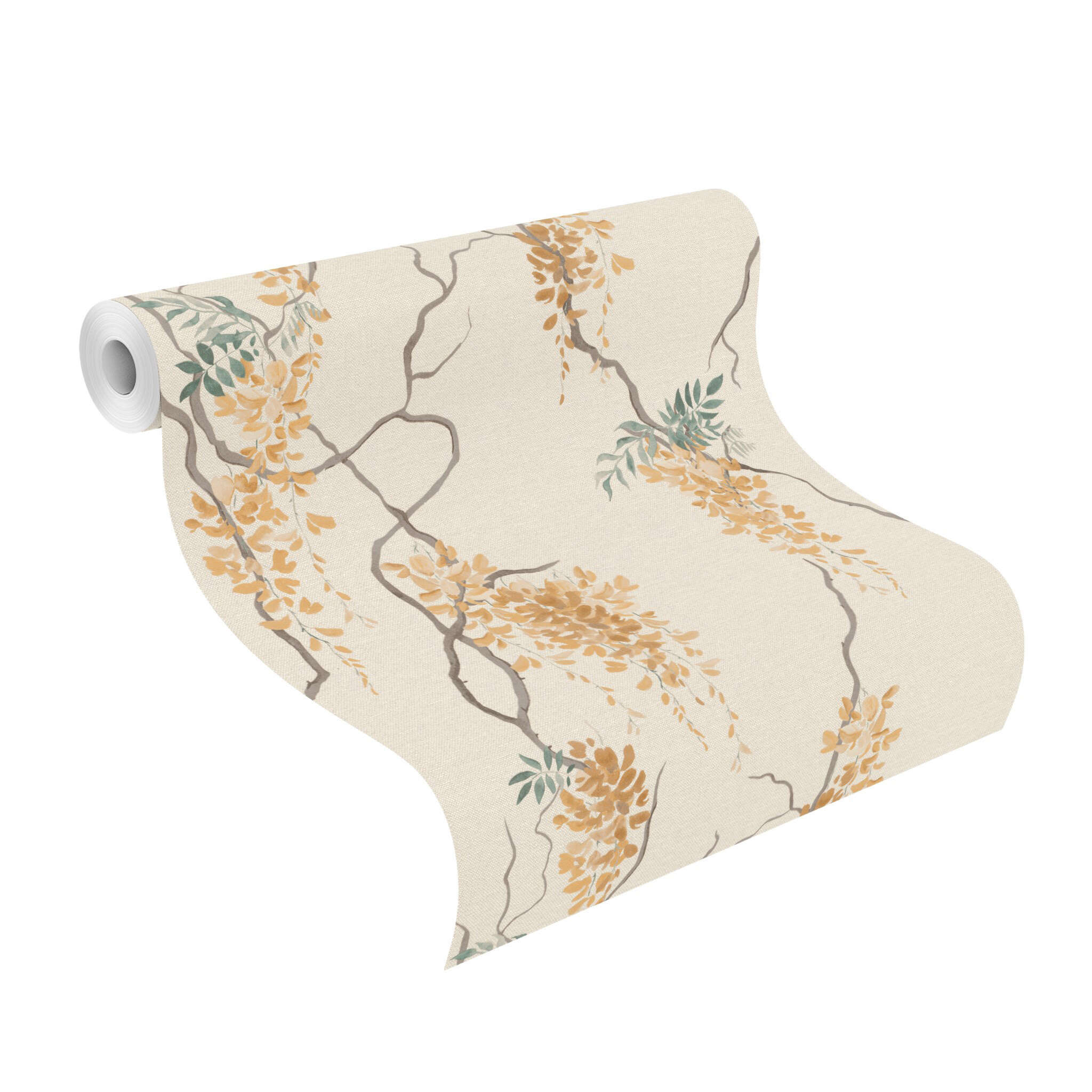 10-412376 Rolle abgerollt 1 Blütenranken Vliestapete in Beige In Bloom - Matilda 412376