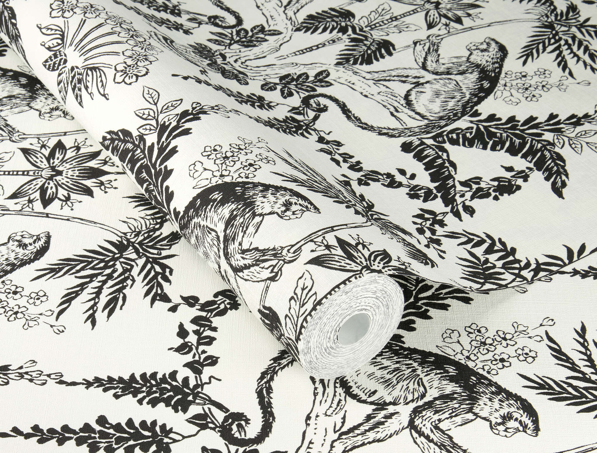 10-693607 Detailaufnahmen 1 Image détaillée de Papier peint avec des singes et des ornements botaniques