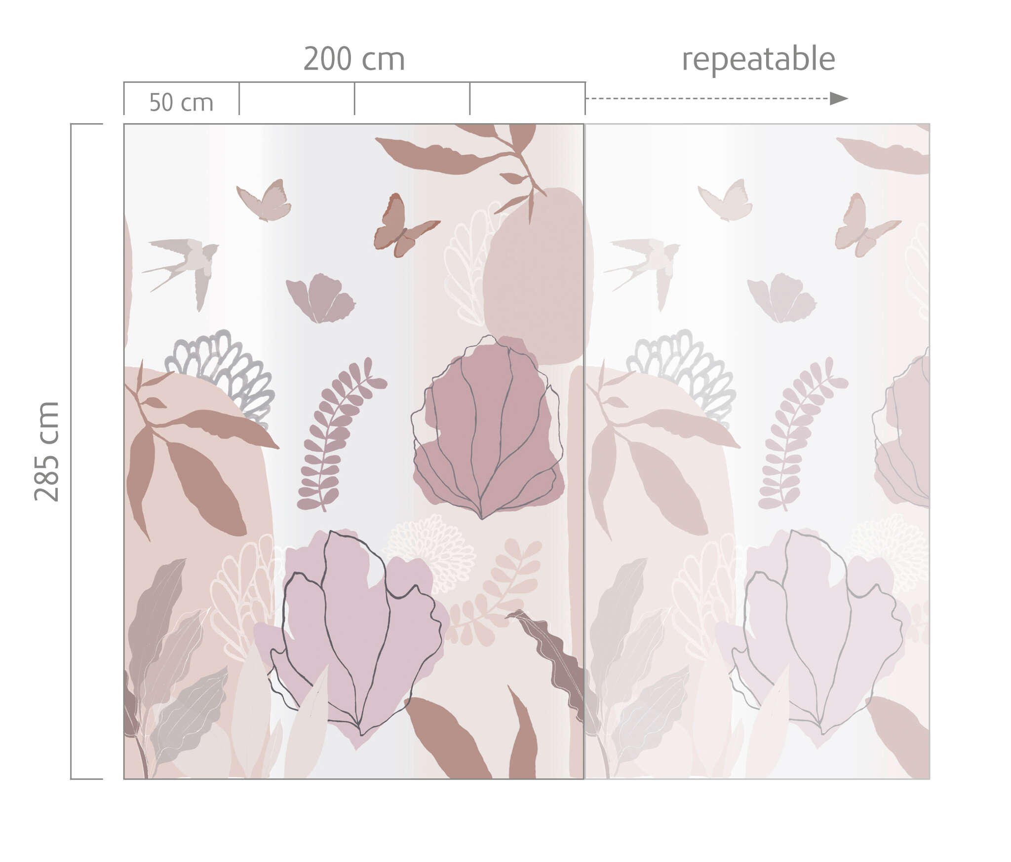 10-300101 Bildauschnitt 1 Wall mural Florine in Pink | Roomblush - RB326
