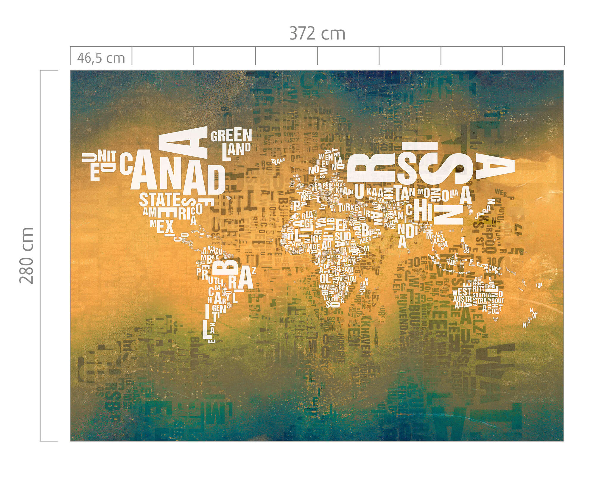 10-101027 Bildauschnitt 1 Young Artists Wallpaper Mural World Map Letter Locations Colorful - 101027
