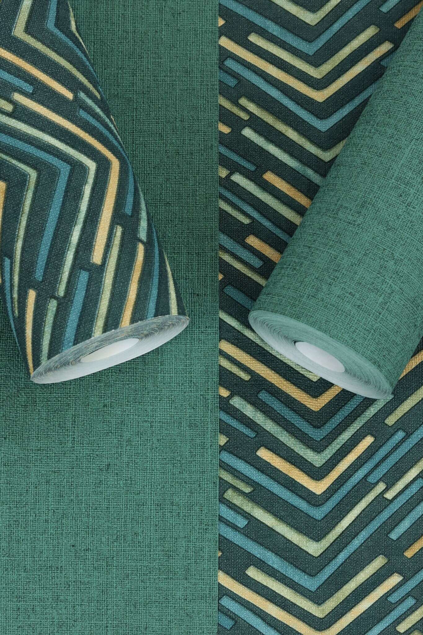 10-560985 Detailaufnahmen 12 Graphic non-woven wallpaper in green-petrol Selection 560985