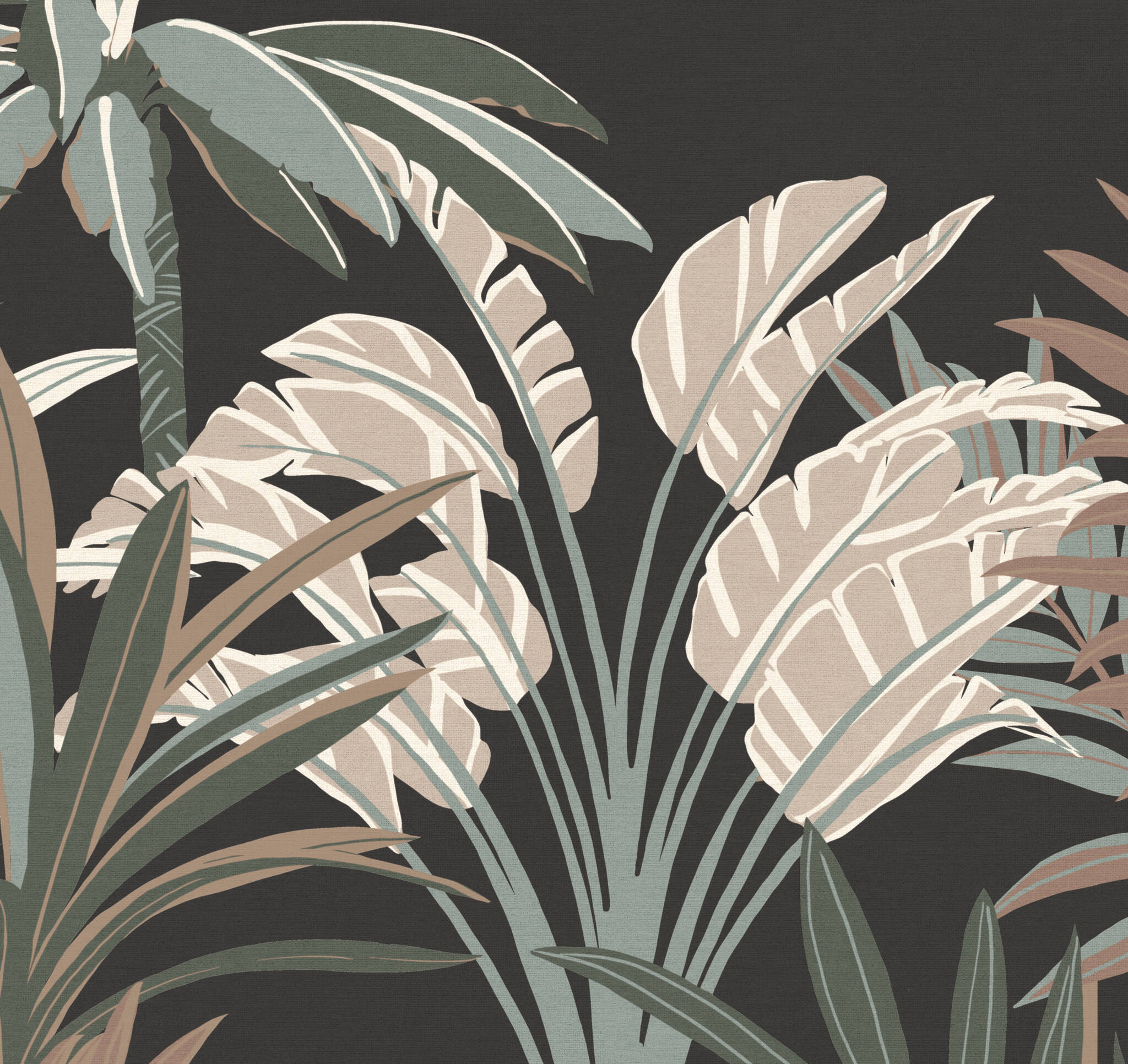 Wandbild 'Jungle' mit Palmenblättern in Pastelltönen, SCHÖNER WOHNEN 366778