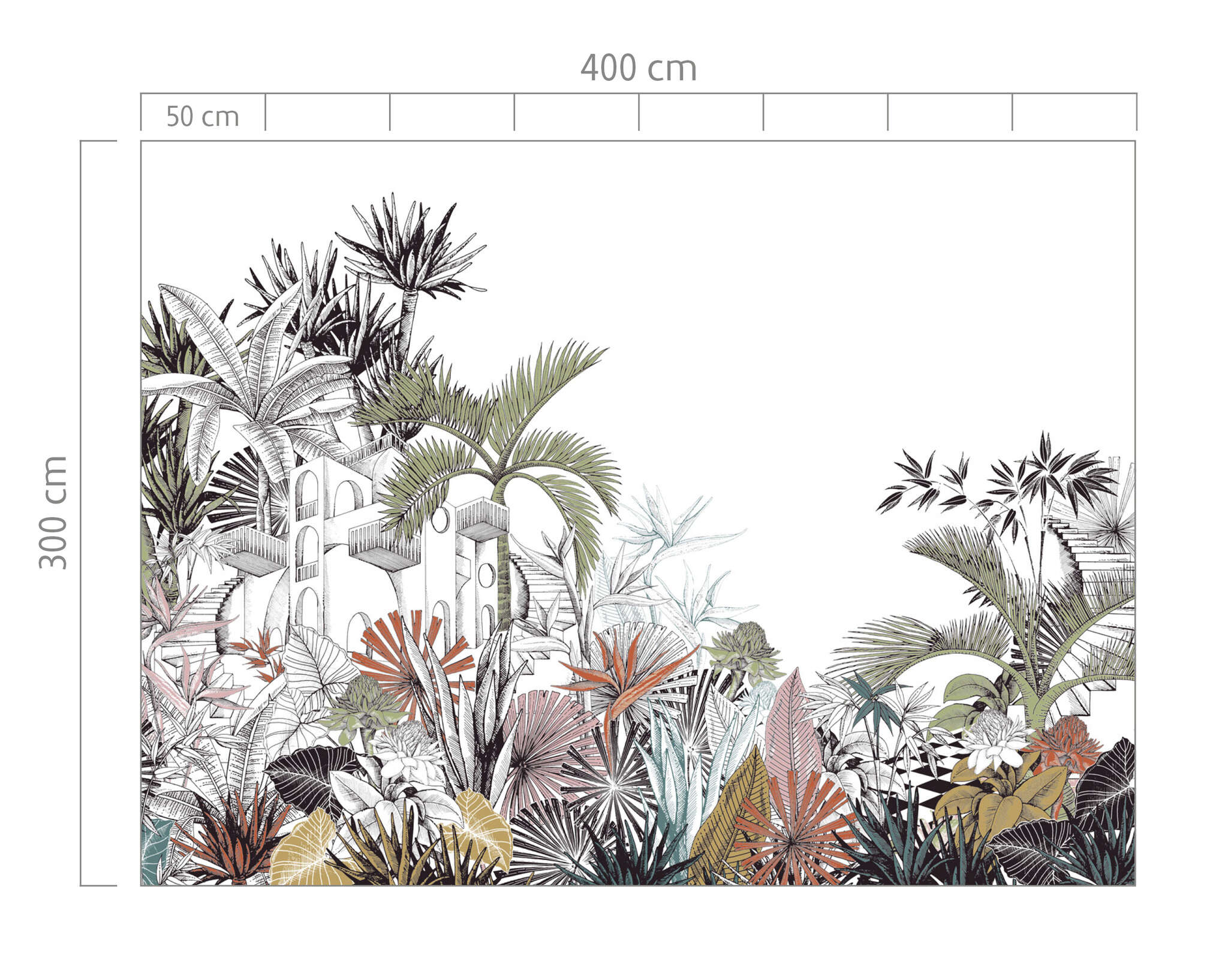 10-688146 Bildauschnitt 1 Jungle wall mural - Tropical House 688146