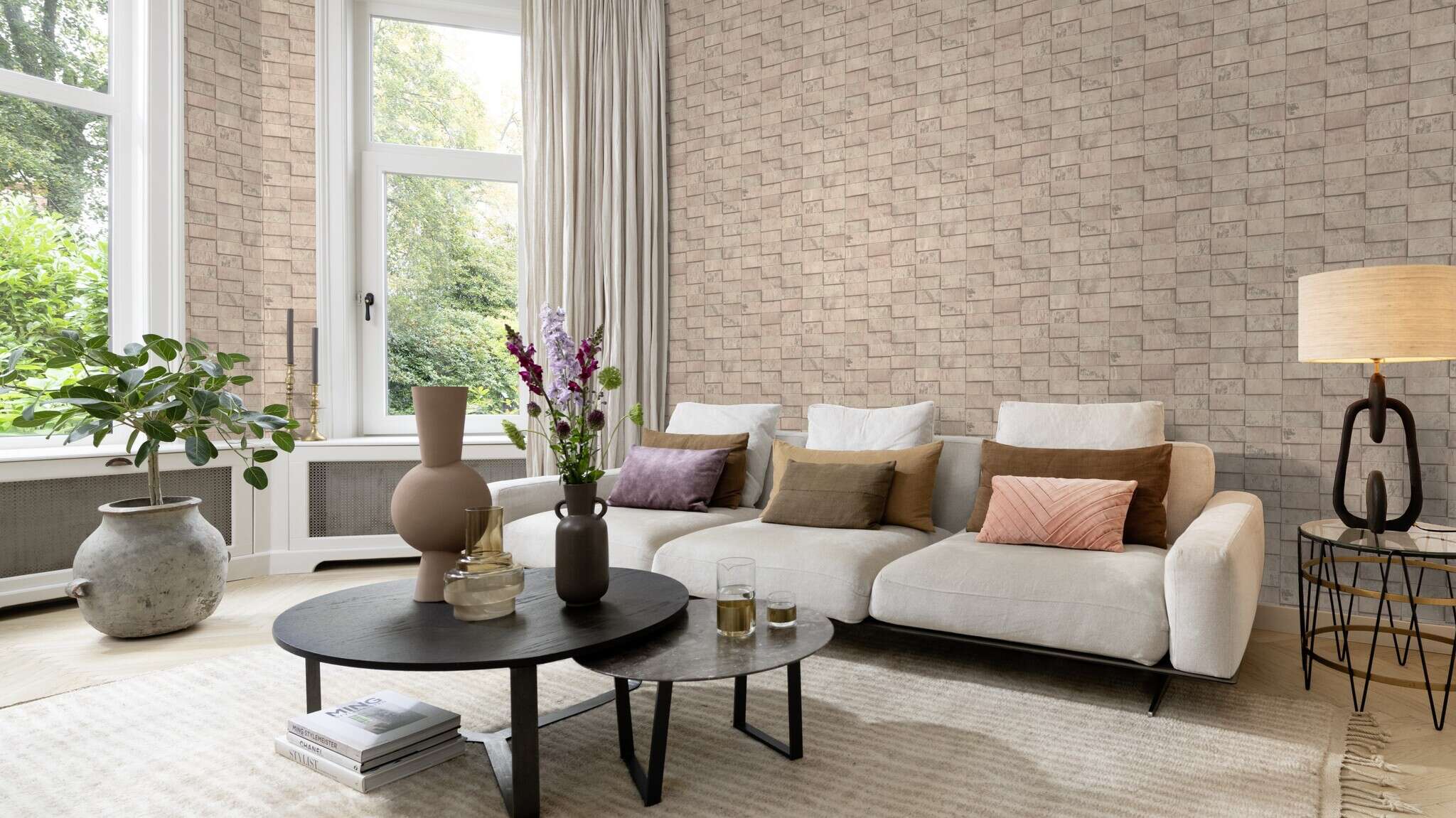 10-497151 Raumsituationen 3 Non-woven wallpaper Copper Tile in white - Factory VI 497151