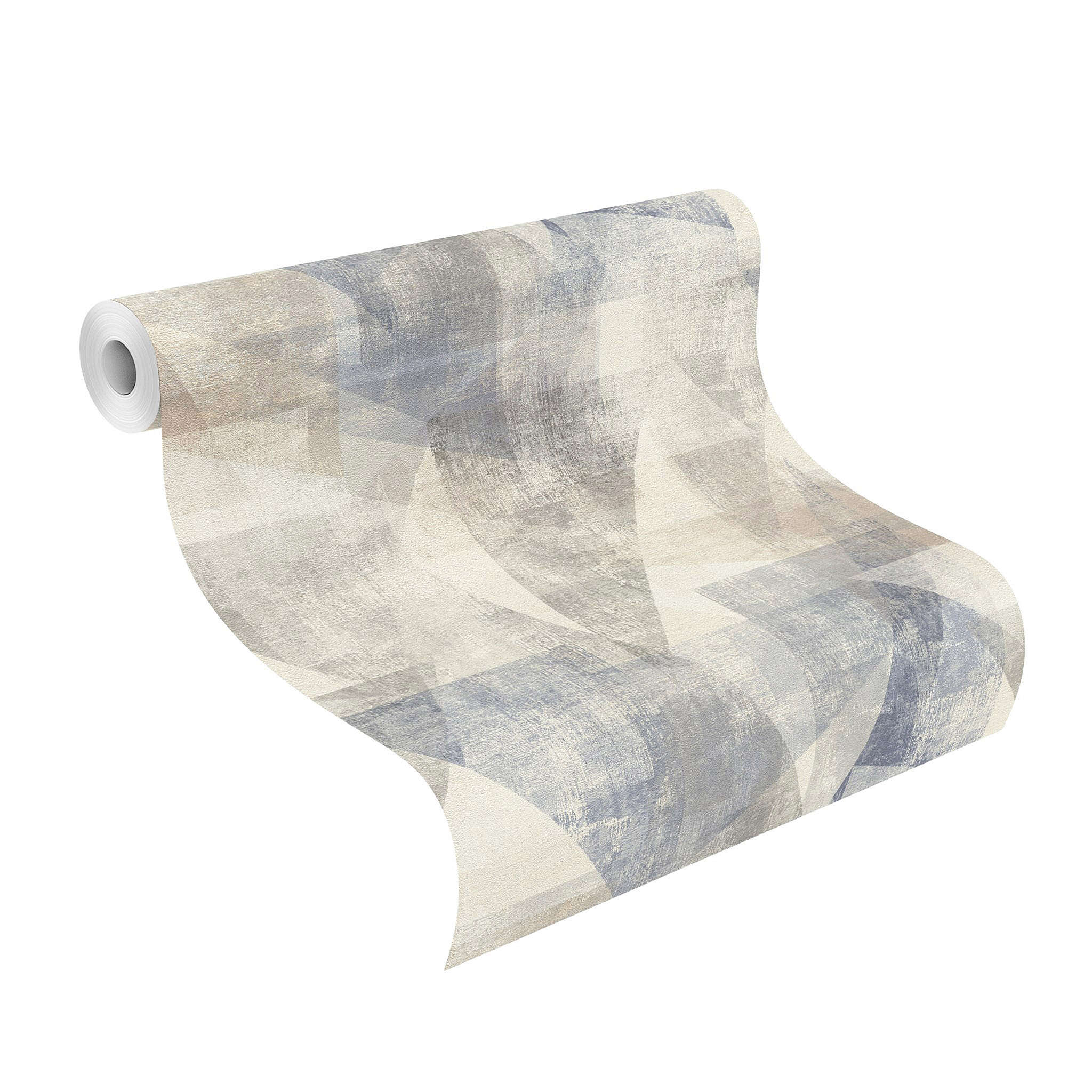 10-617955 Rolle abgerollt 1 Unrolled wallpaper roll with Geometric wallpaper with triangles
