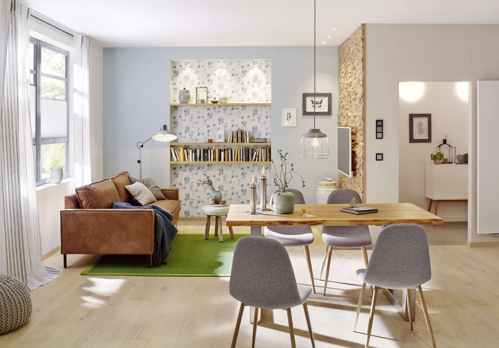 10-573350 Raumsituationen 6 Non-woven wallpaper in blue Selection 573350
