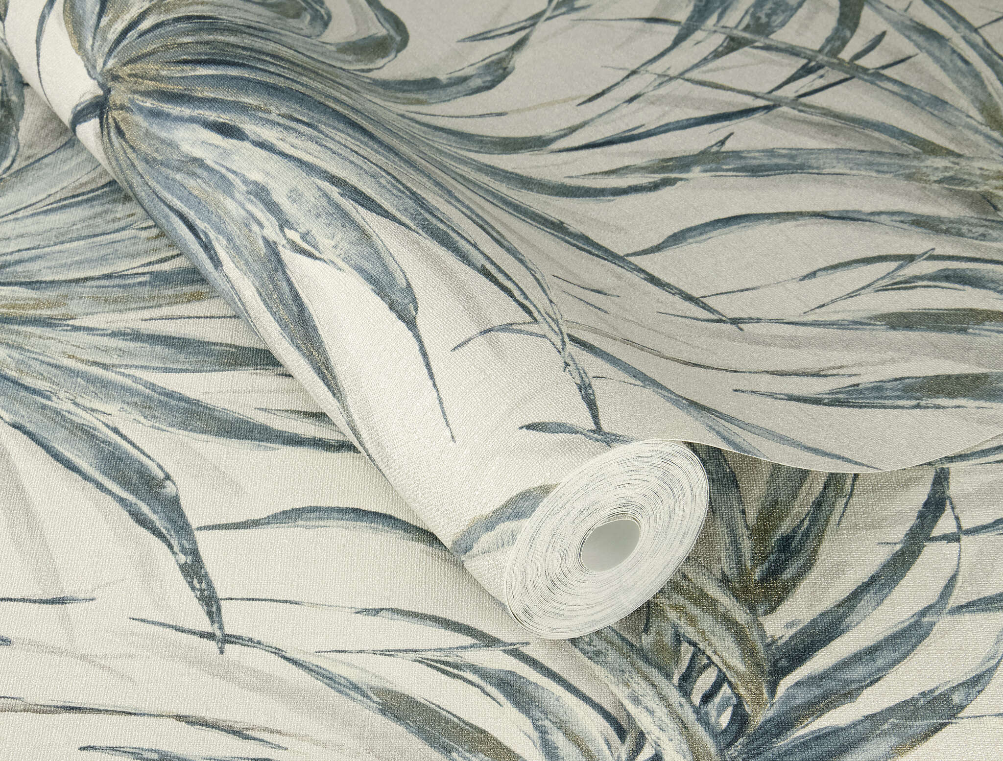 10-435337 Detailaufnahmen 1 Papier peint intissé Feuilles de bambou en bleu - Noble Zen Akari 435337